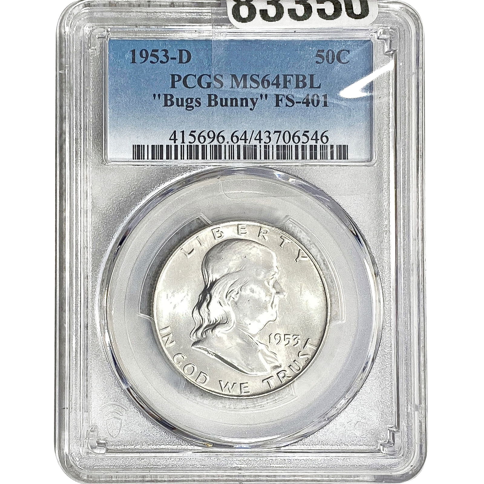 1953-D Franklin Half Dollar PCGS MS64 FBL Bugs Bunny (1 of 2)