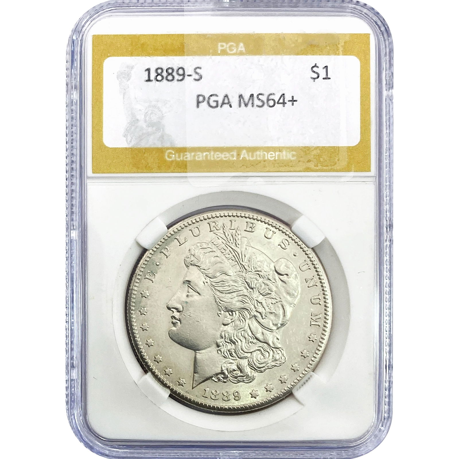 1889-S Morgan Silver Dollar PGA MS64+: 1889-S Morgan Silver Dollar PGA MS64+