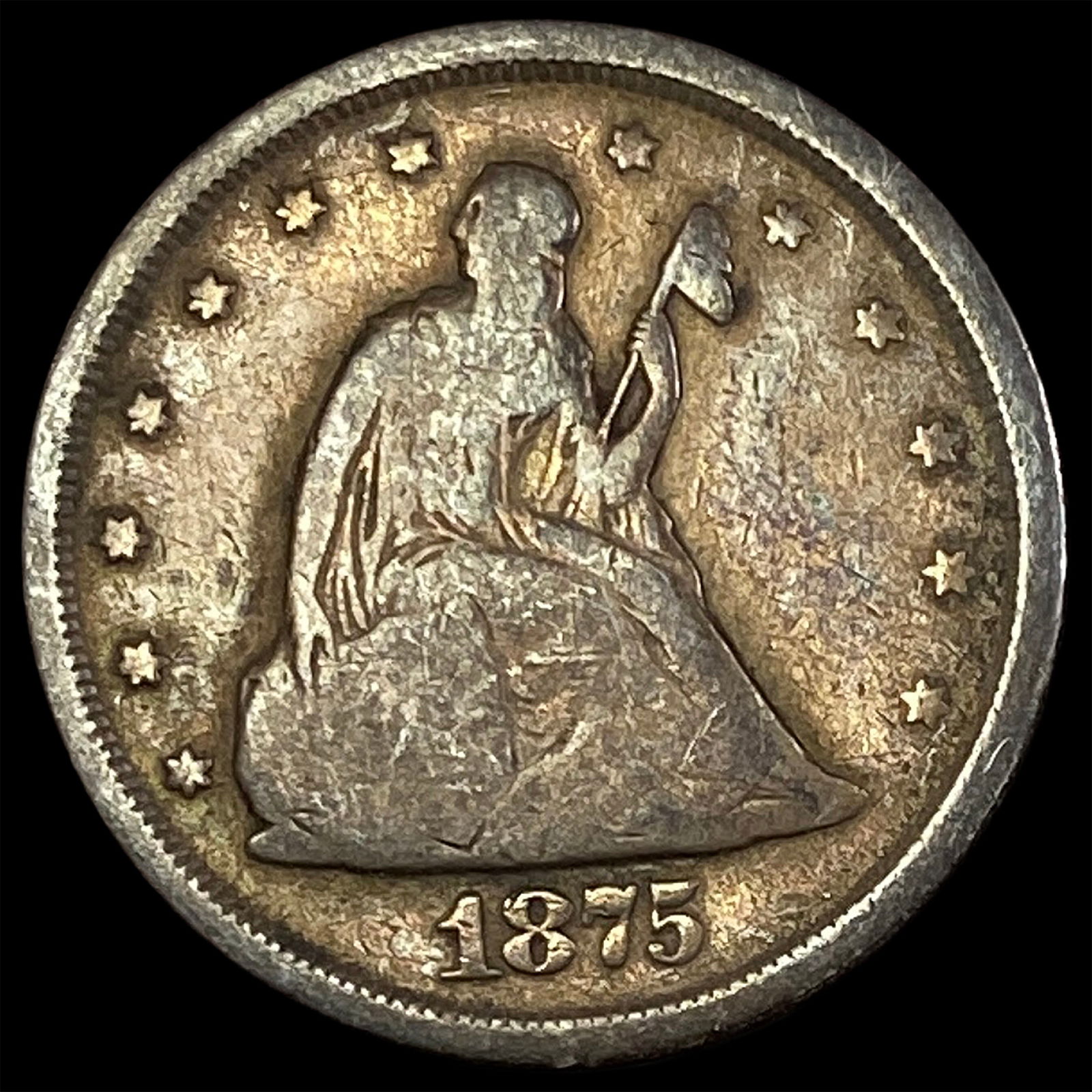 1875-S Silver Twenty Cent Piece NICELY CIRCULATED: 1875-S Silver Twenty Cent Piece NICELY CIRCULATED