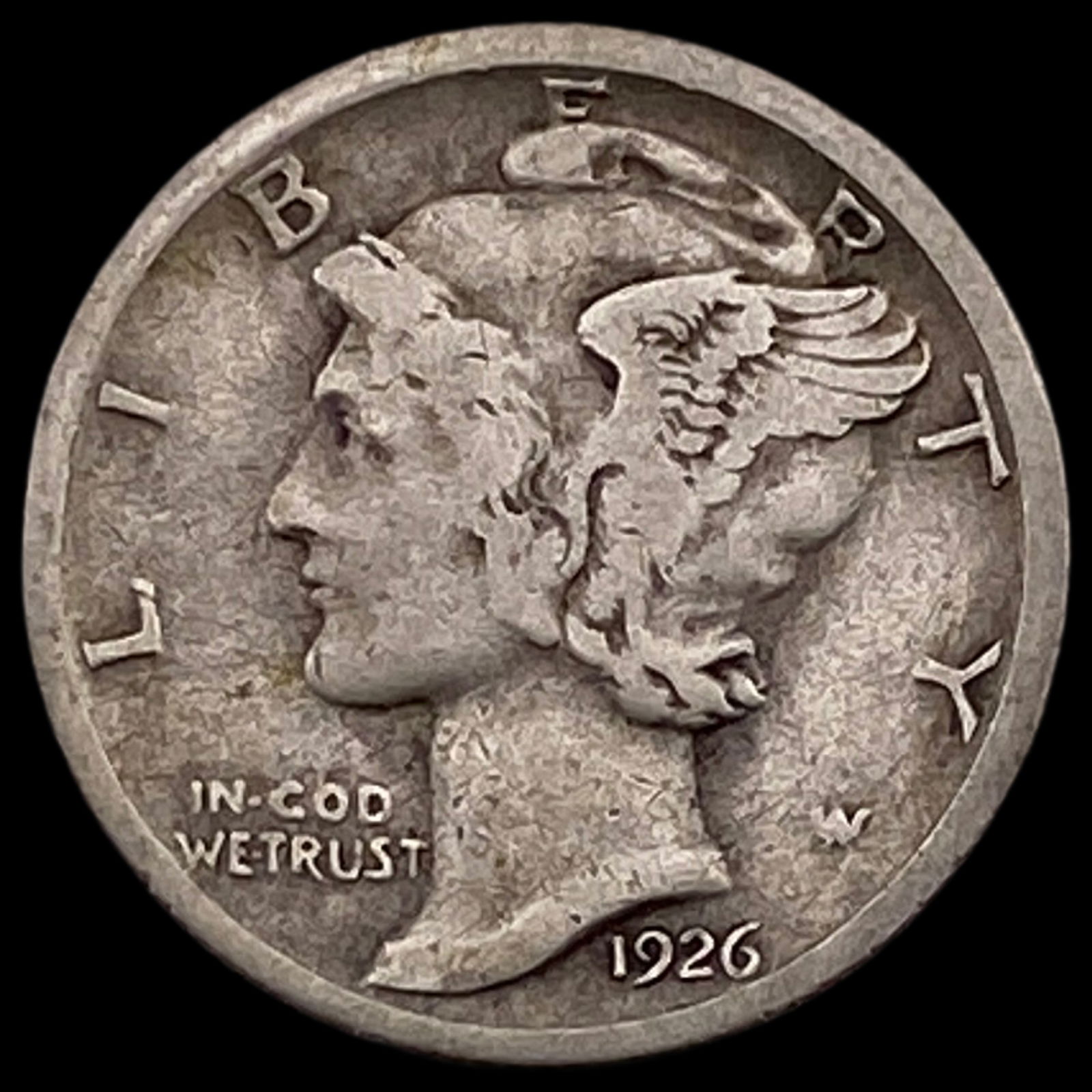 1926-S Silver Mercury Dime NEARLY UNCIRCULATED (1 of 2)