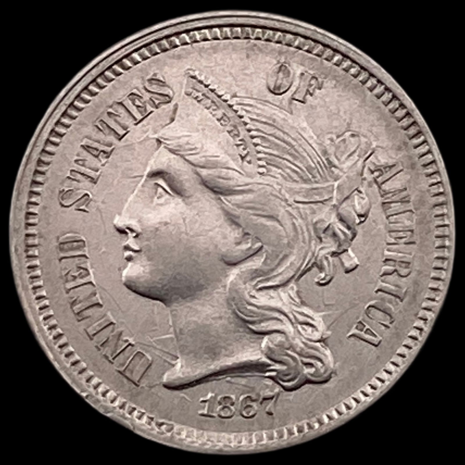 1867 Nickel Three-Cent Piece UNCIRCULATED (1 of 2)