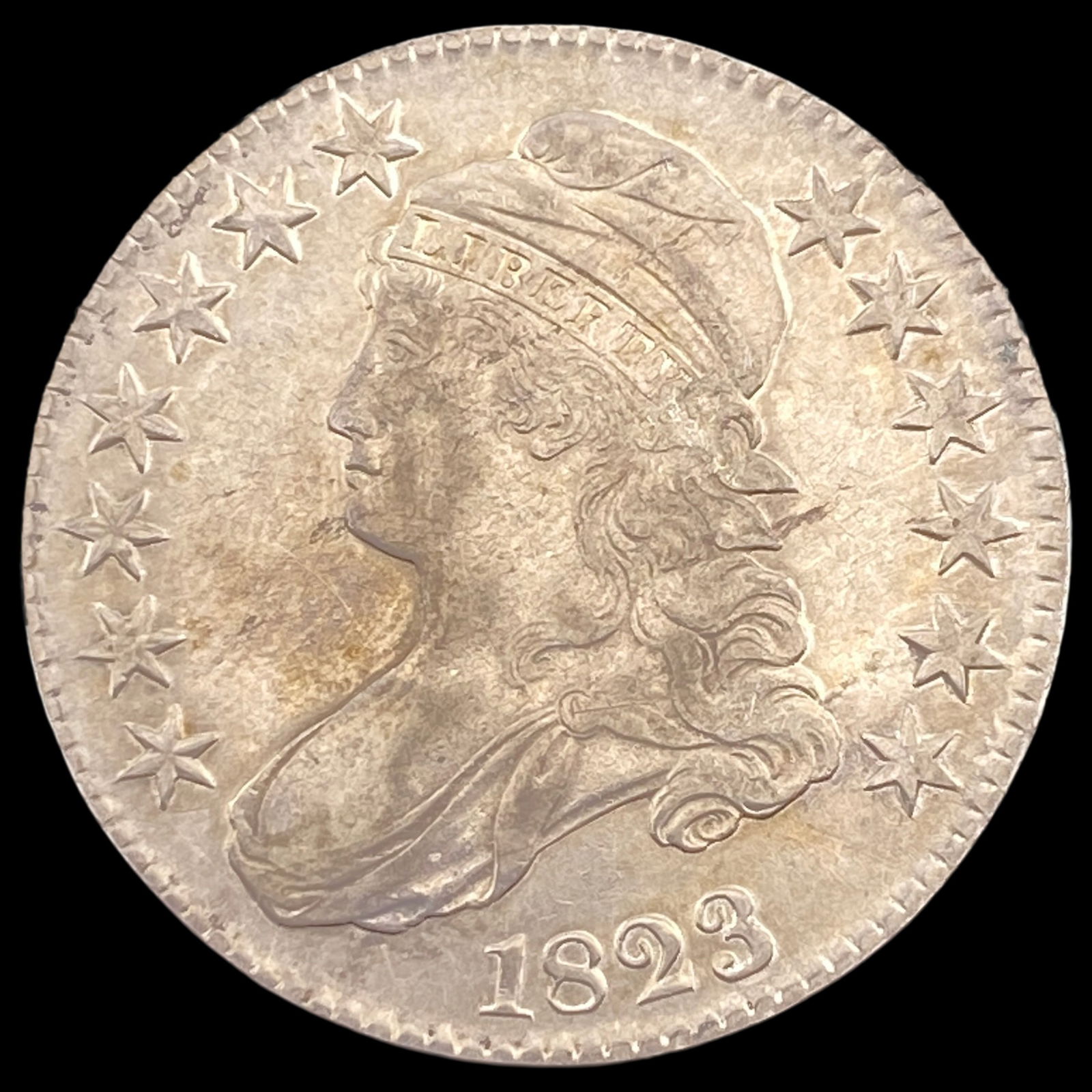 1823 Capped Bust Half Dollar NEARLY UNCIRCULATED (1 of 2)