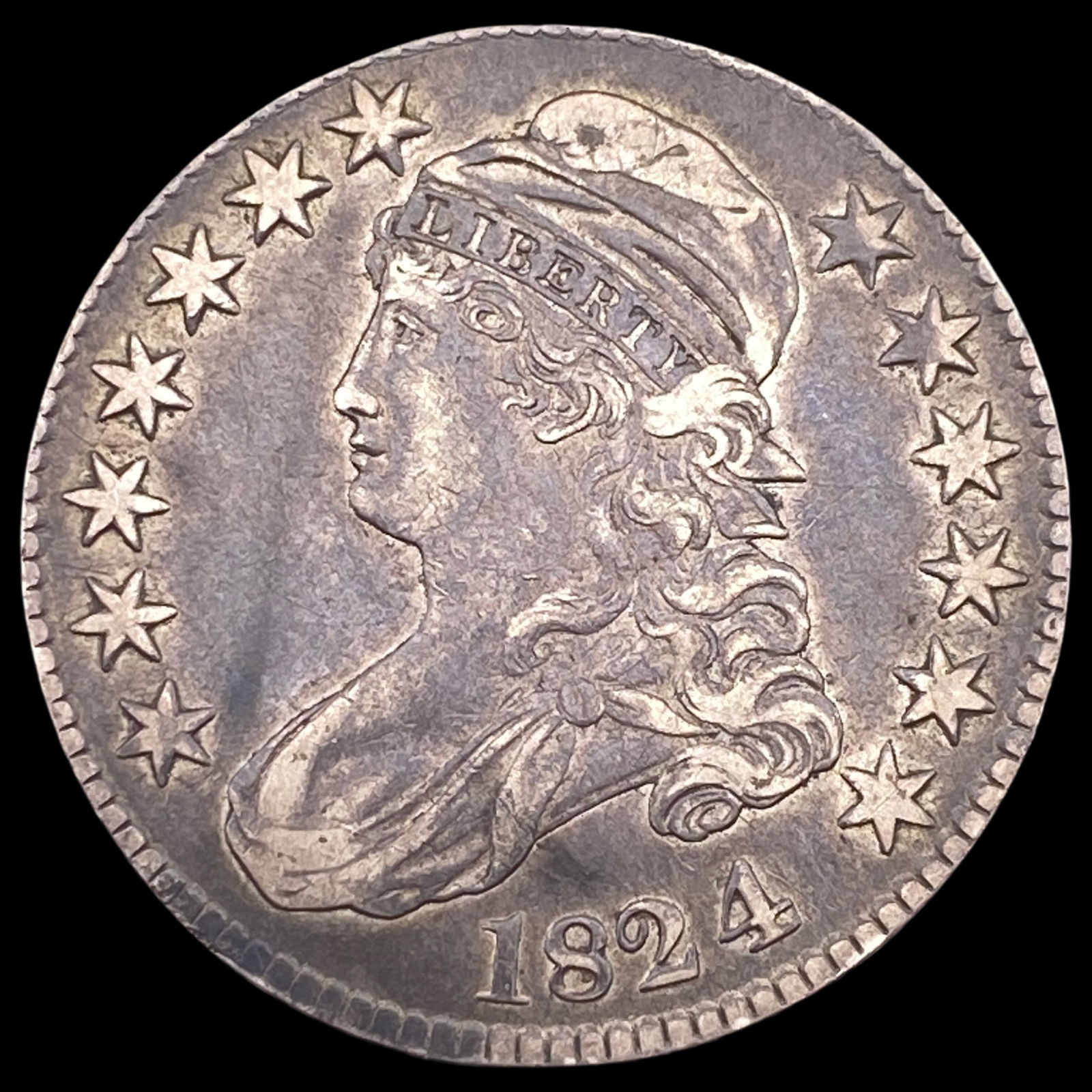 1824 Capped Bust Half Dollar NEARLY UNCIRCULATED (1 of 2)
