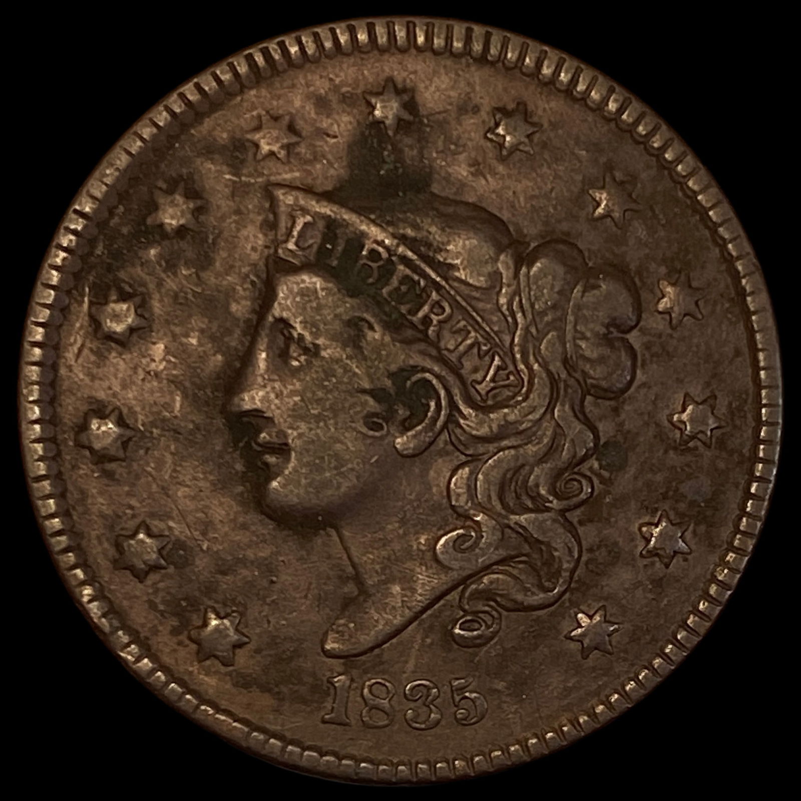 1835 Coronet Head Large Cent LIGHTLY CIRCULATED (1 of 2)