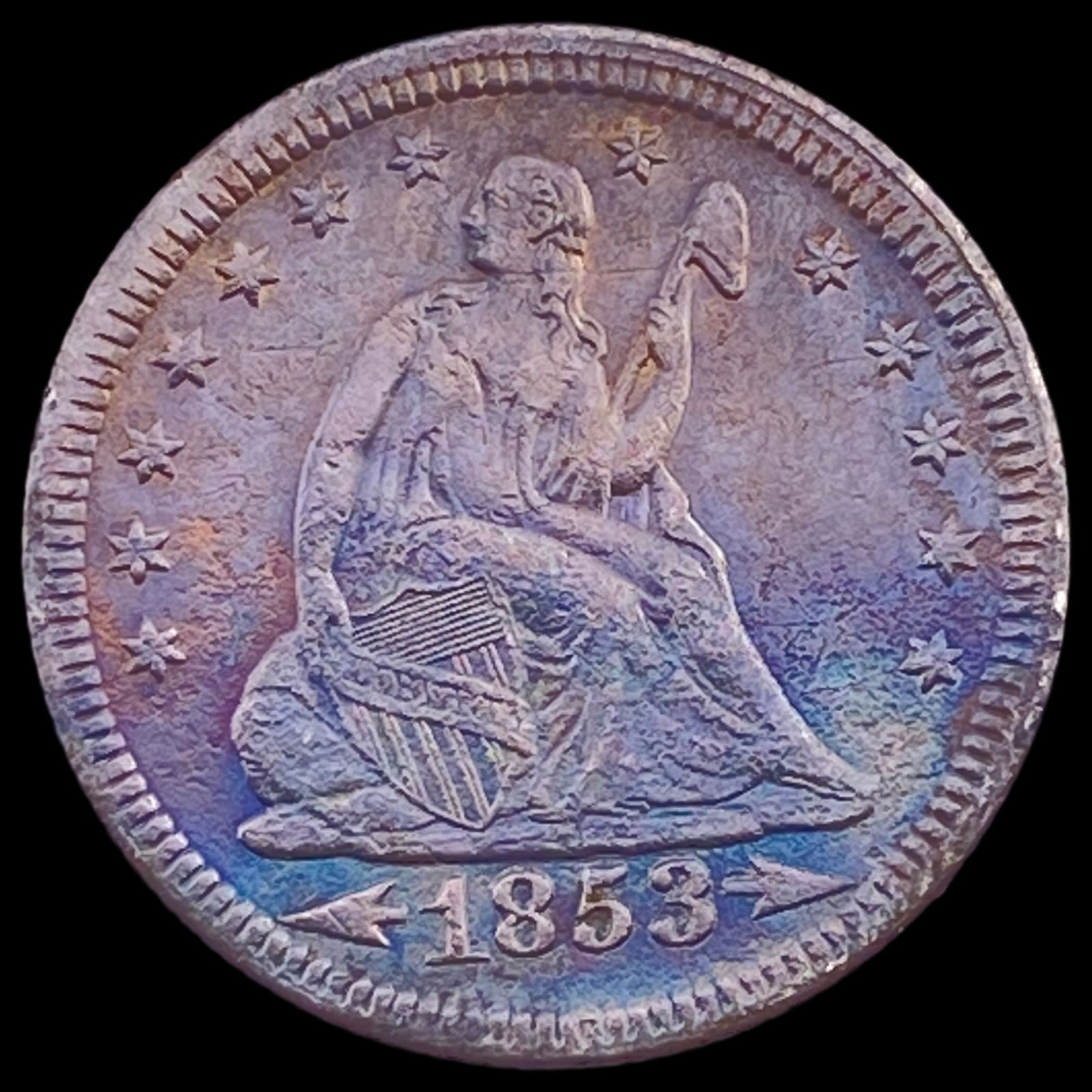 1853 Arrows/Rays Seated Liberty Quarter CLOSELY UNCIRCULATED (1 of 2)