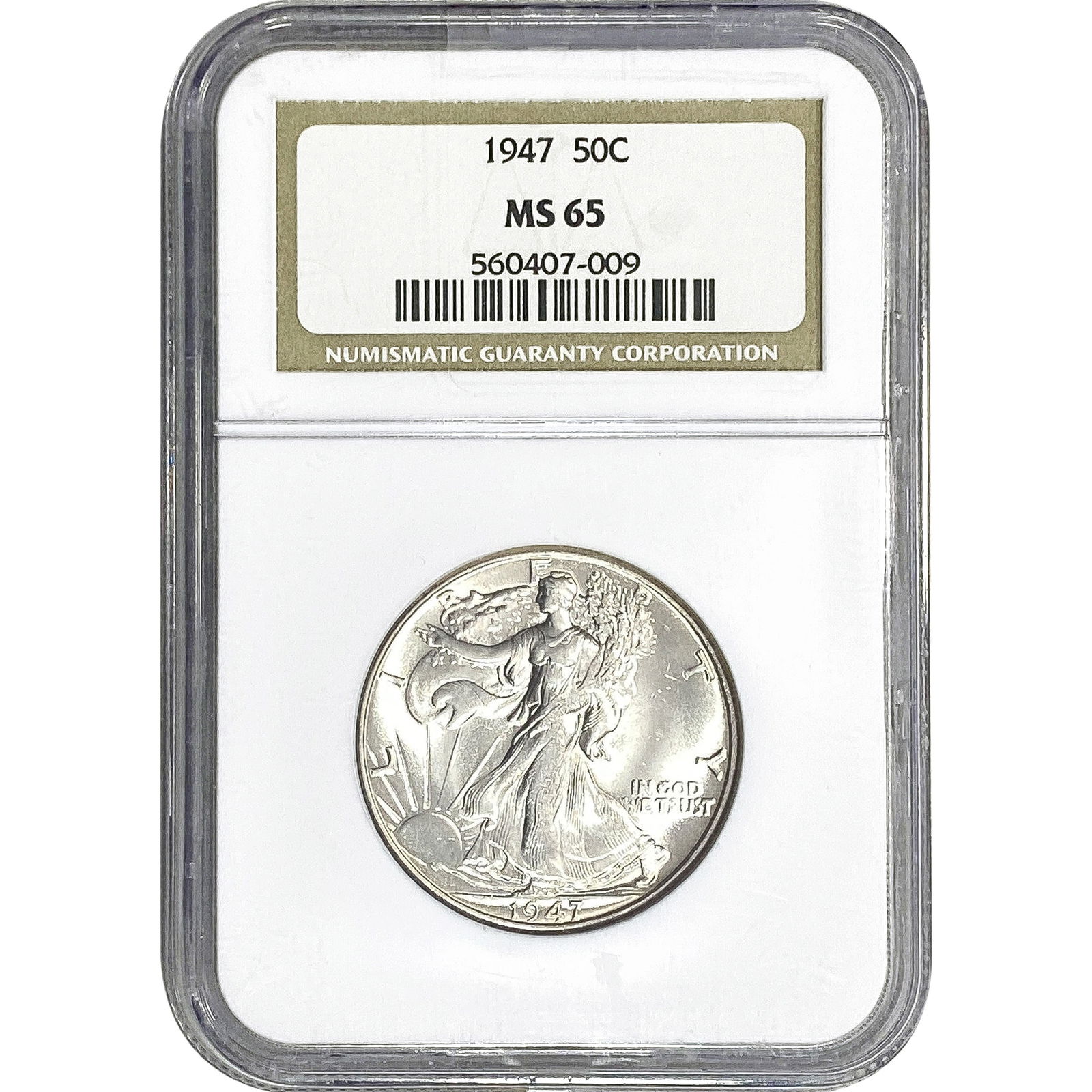1947 Walking Liberty Half Dollar NGC MS65: 1947 Walking Liberty Half Dollar NGC MS65