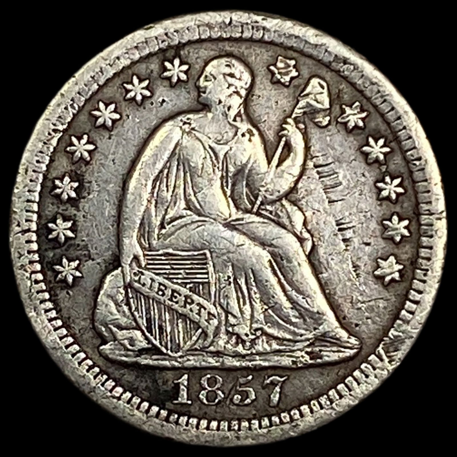 1857-O Seated Liberty Half Dime UNCIRCULATED (1 of 2)