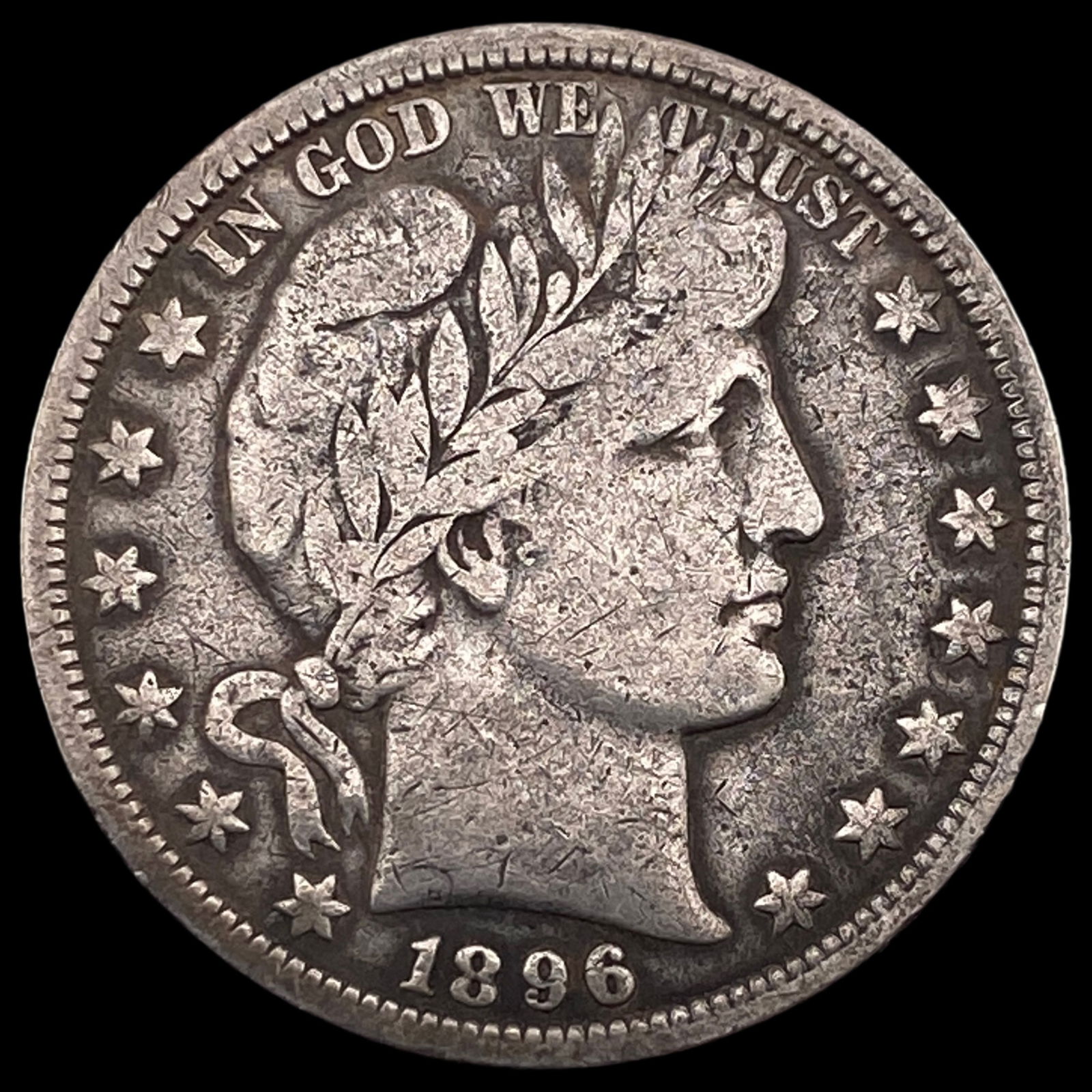 1896-O Silver Barber Half Dollar LIGHTLY CIRCULATED (1 of 2)