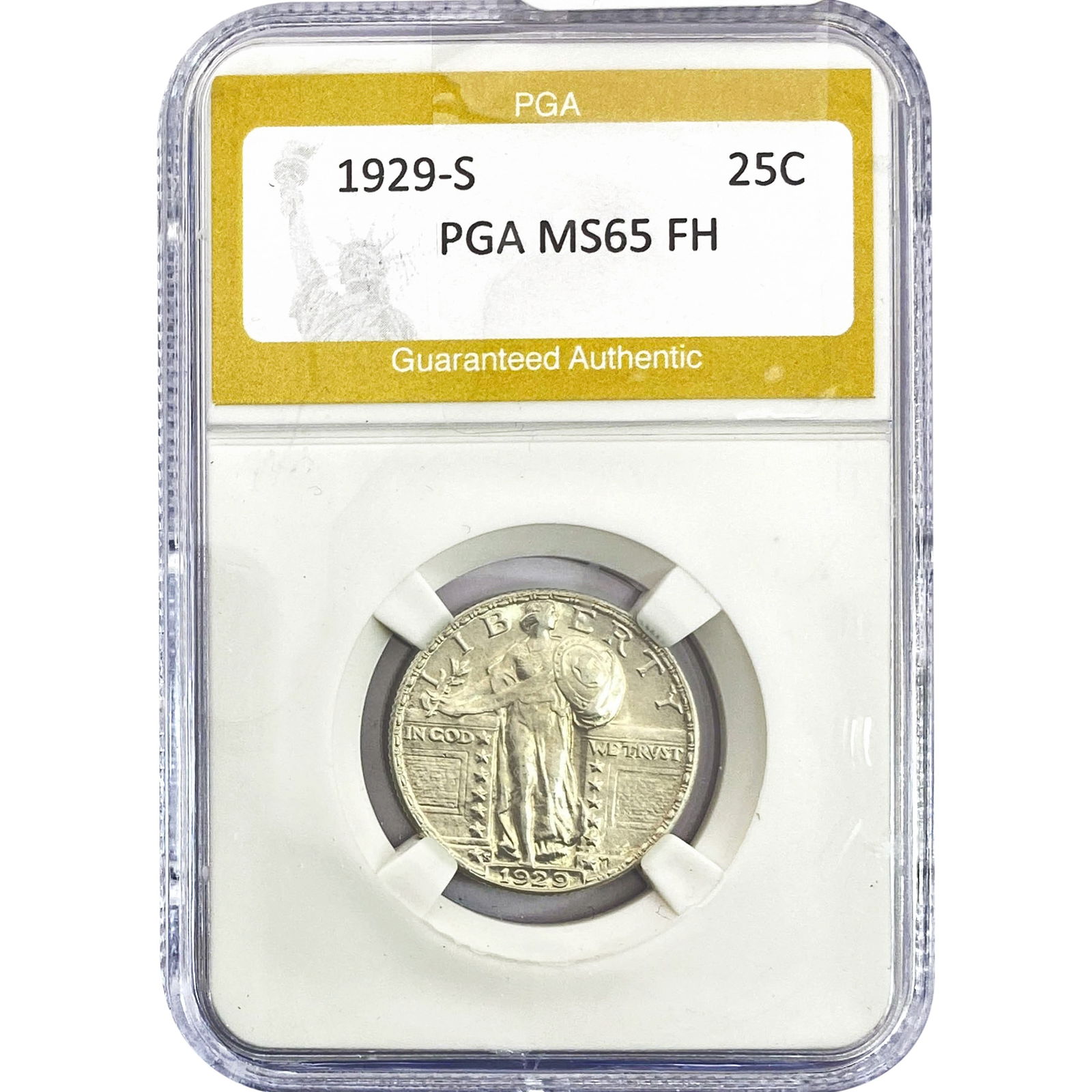 1929-S Standing Liberty Quarter PGA MS65 FH: 1929-S Standing Liberty Quarter PGA MS65 FH