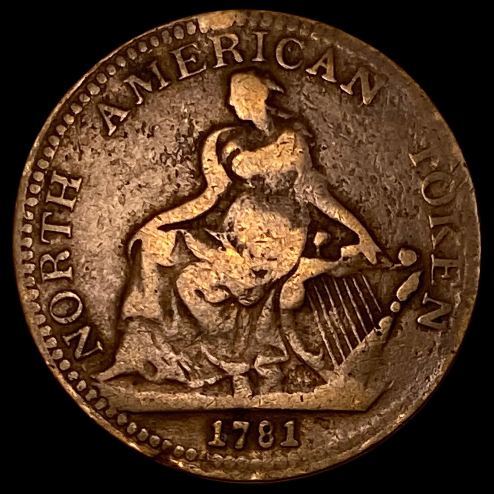 1781 North American Token Copper ABOUT UNCIRCULATED (1 of 2)