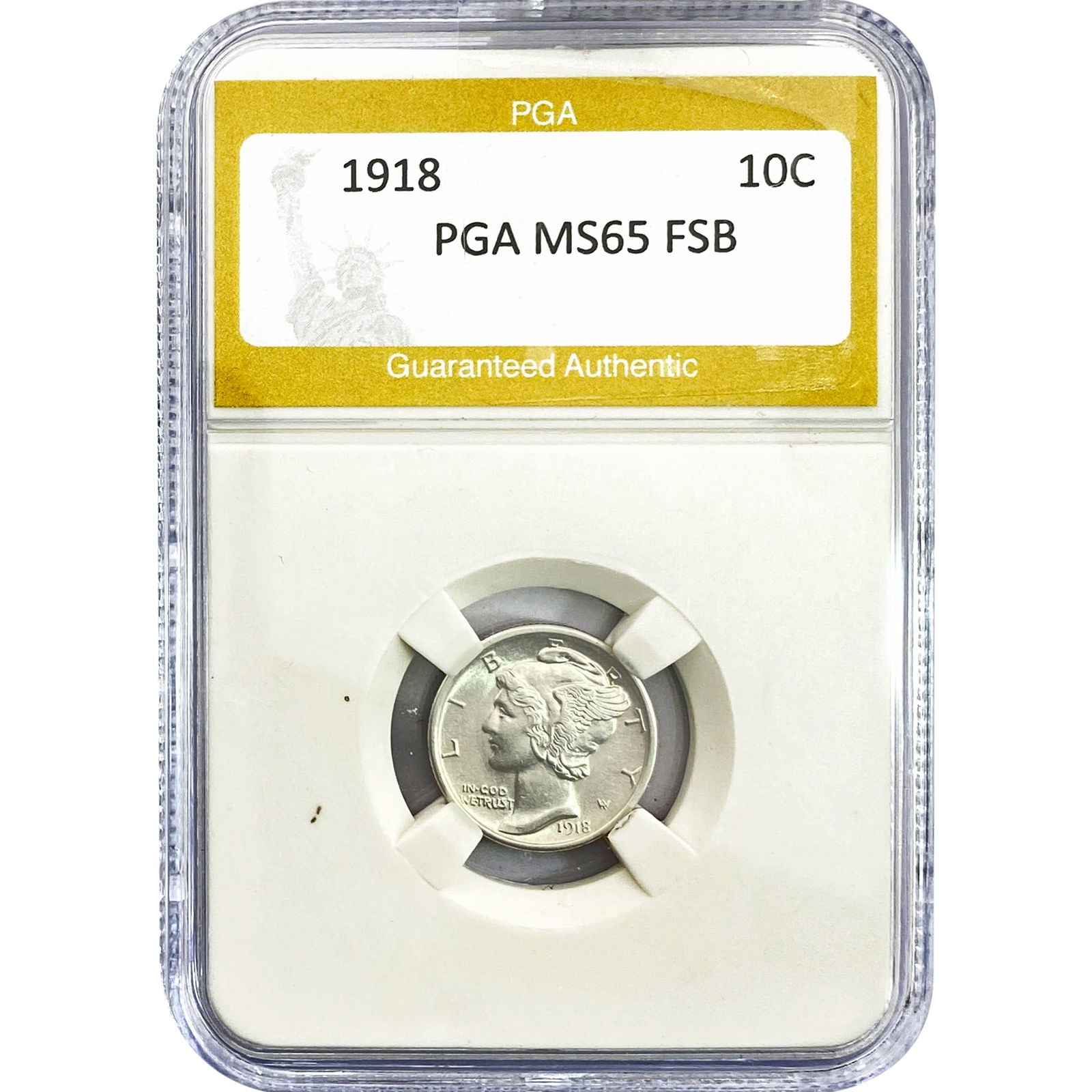 1918 Mercury Silver Dime PGA MS65 FSB: 1918 Mercury Silver Dime PGA MS65 FSB