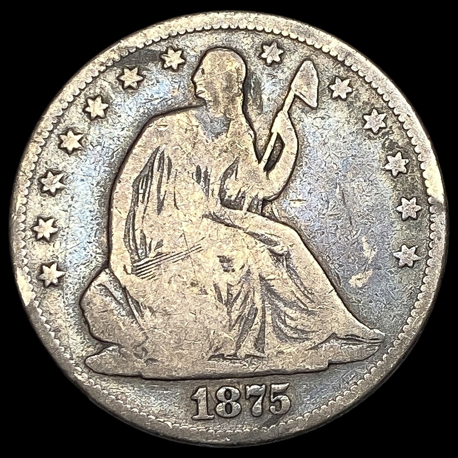 1875 Seated Liberty Half Dollar LIGHTLY CIRCULATED (1 of 2)
