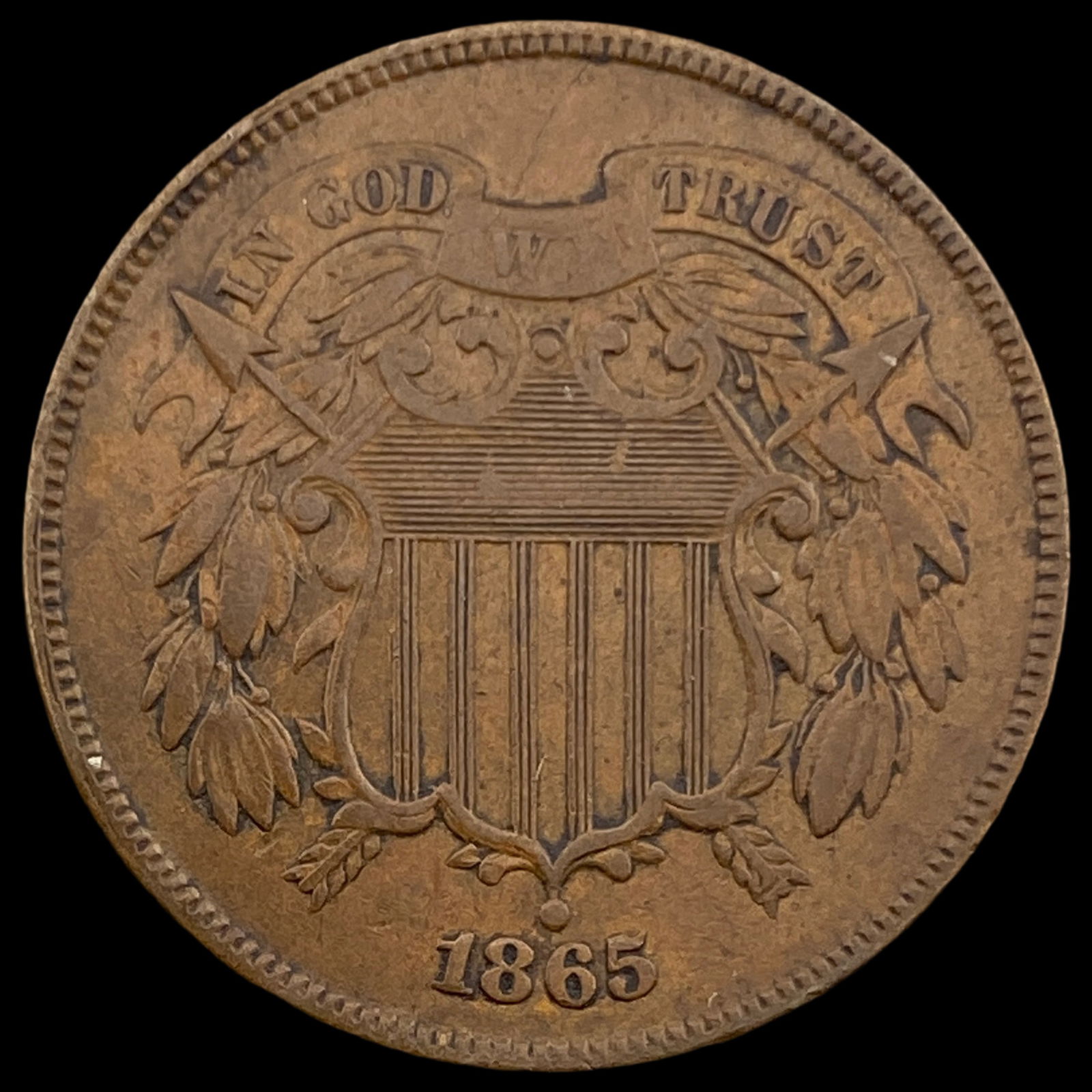 1865 Two-Cent Piece CHOICE AU (1 of 2)