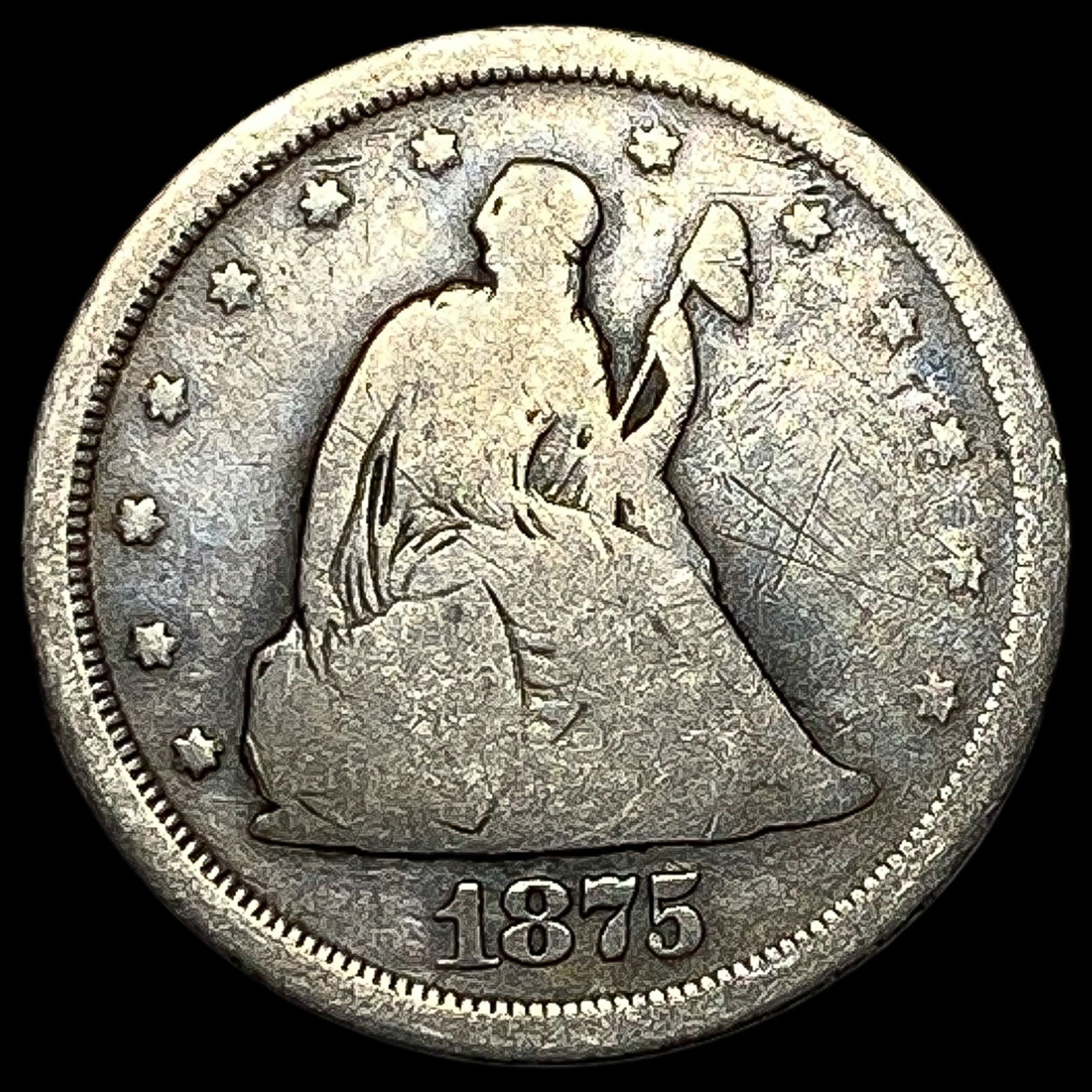 1875-S Silver Seated Liberty Quarter LIGHTLY CIRCULATED (1 of 2)