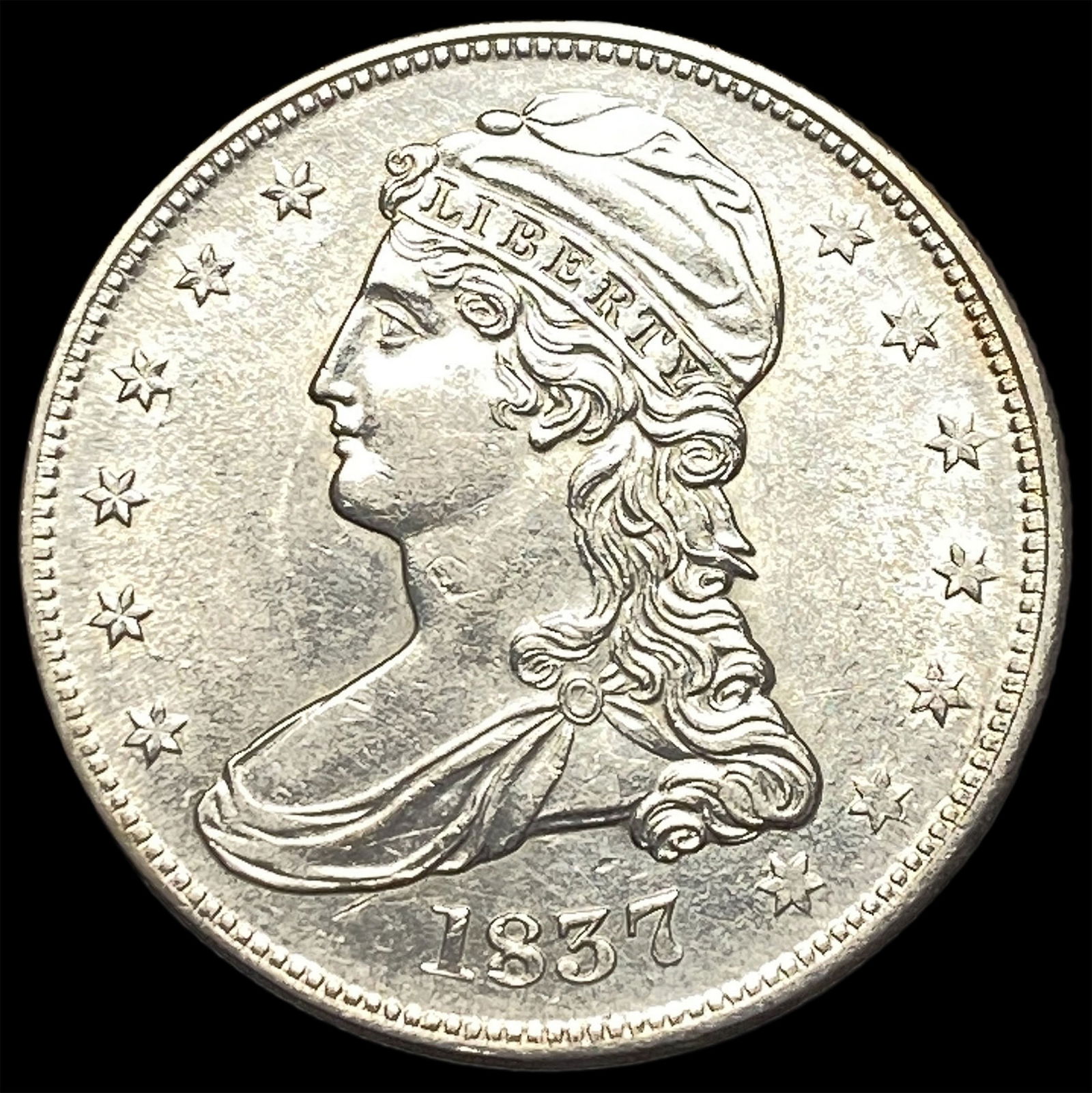 1837 Silver Capped Bust Half Dollar UNCIRCULATED (1 of 2)