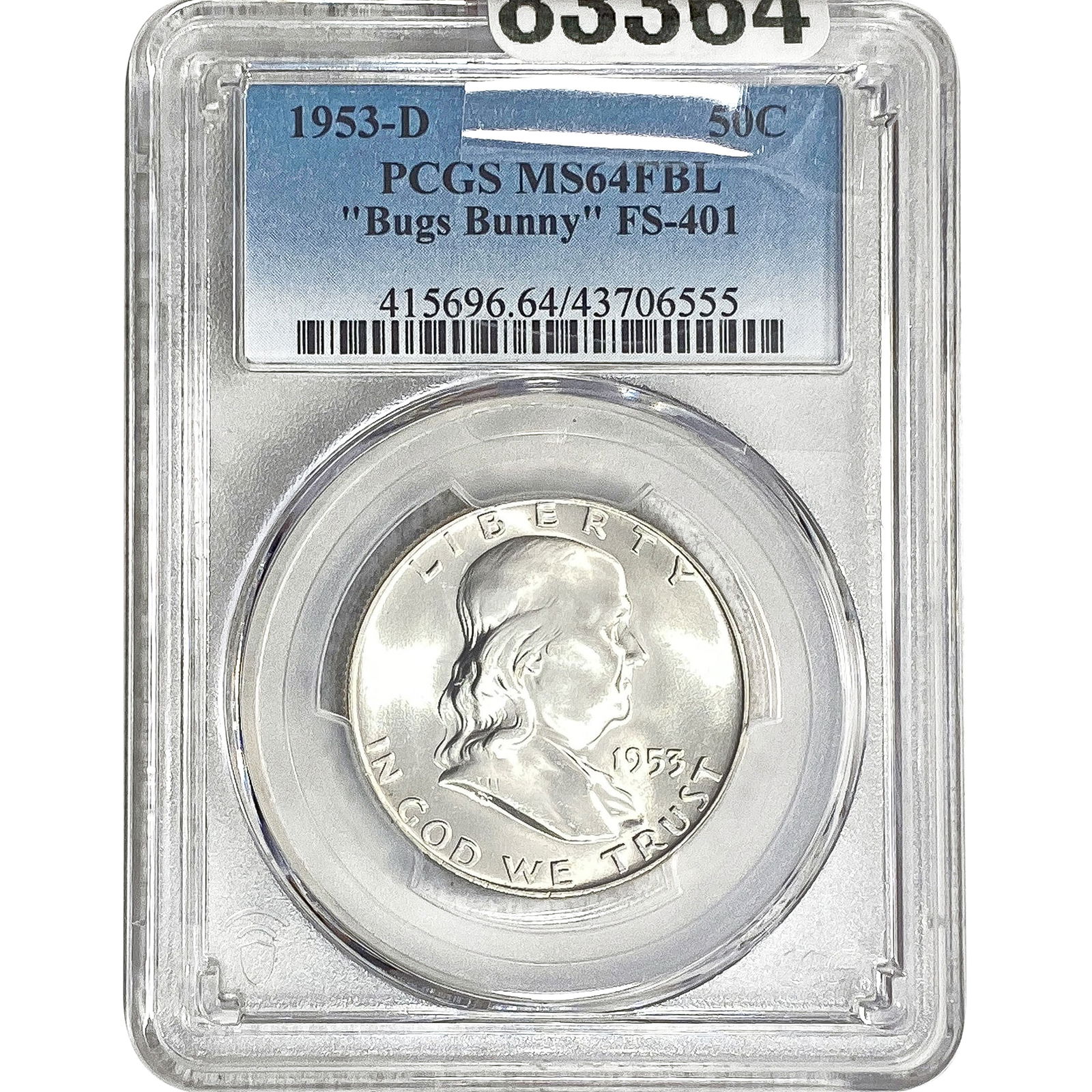 1953-D Franklin Half Dollar PCGS MS64 FBL Bugs Bunny (1 of 2)