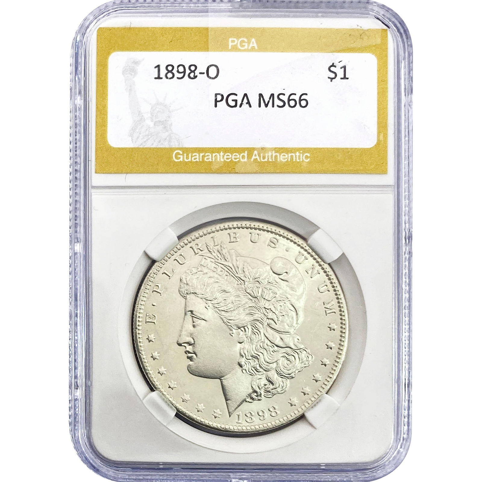1898-O Morgan Silver Dollar PGA MS66: 1898-O Morgan Silver Dollar PGA MS66