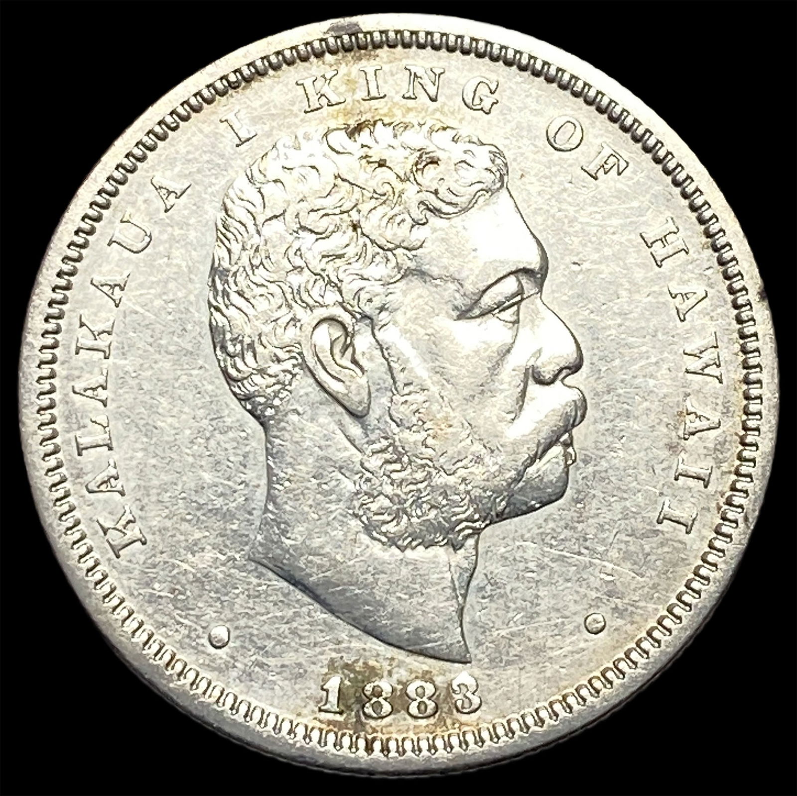 1883 Silver 1/2 Dollar Hawaii Hapalua ABOUT UNCIRCULATED (1 of 2)