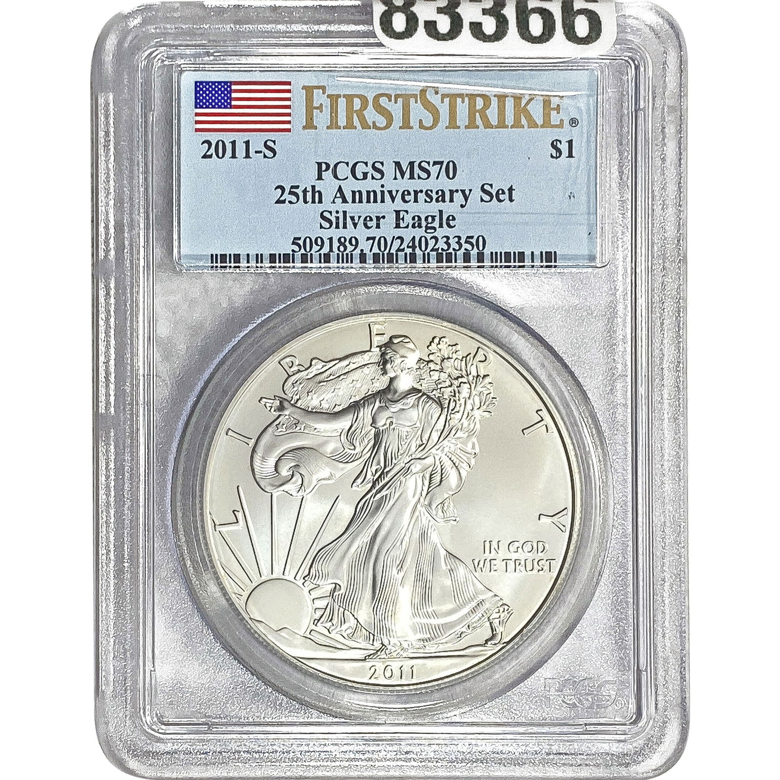 2011-S Silver Eagle PCGS MS70 25th Anniversary (1 of 2)