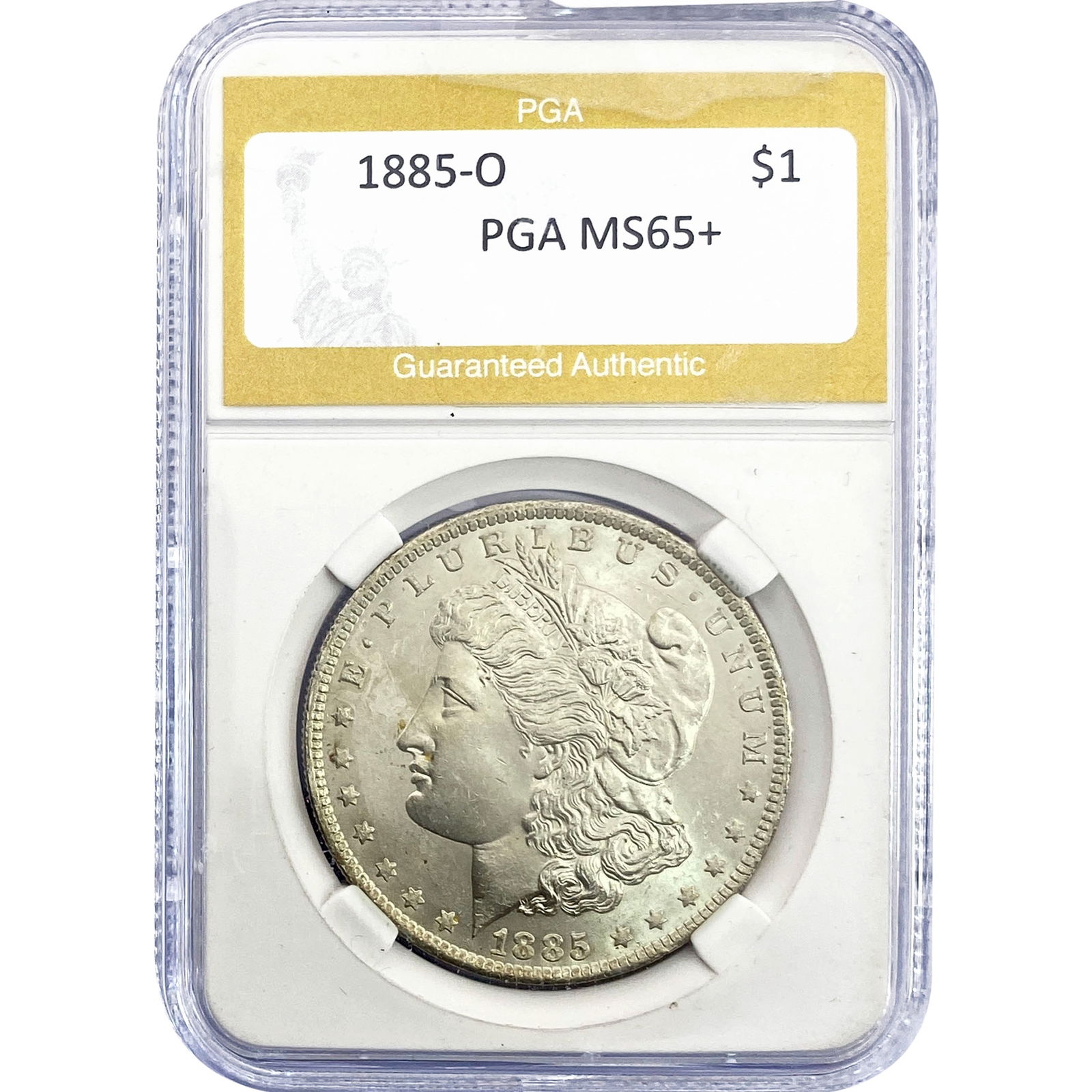 1885-O Morgan Silver Dollar PGA MS65+: 1885-O Morgan Silver Dollar PGA MS65+