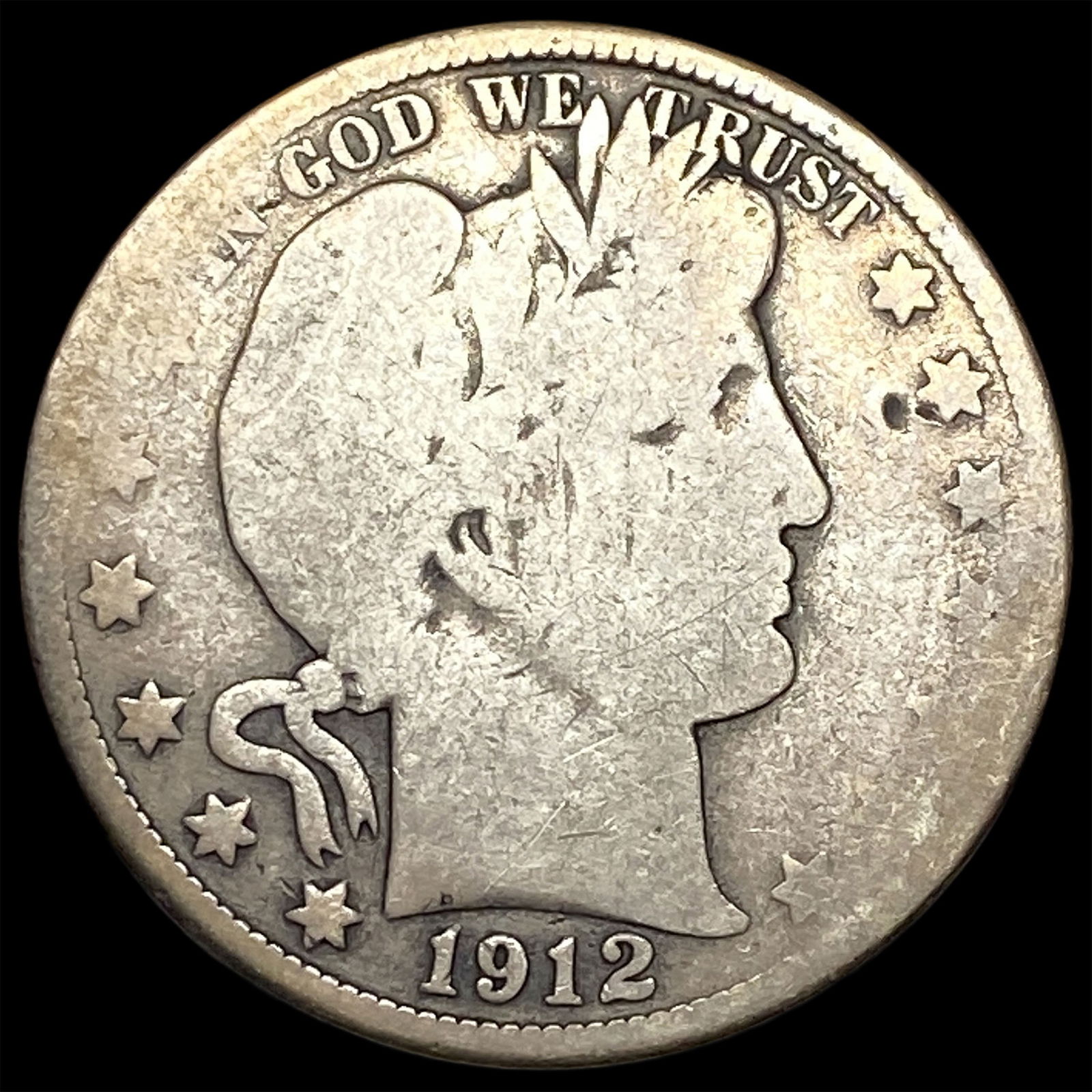 1912 Silver Half Dollar (Barber) NICELY CIRCULATED (1 of 2)