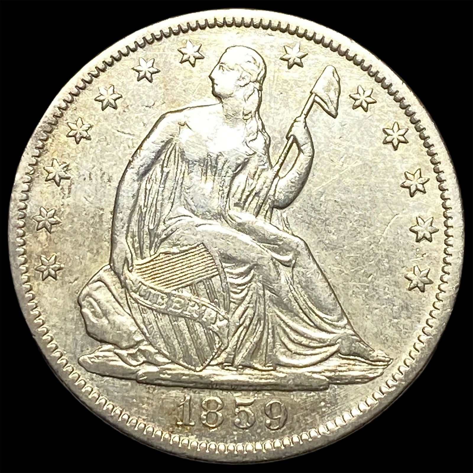 1859-S Silver Half Dollar CLOSELY UNCIRCULATED (1 of 2)