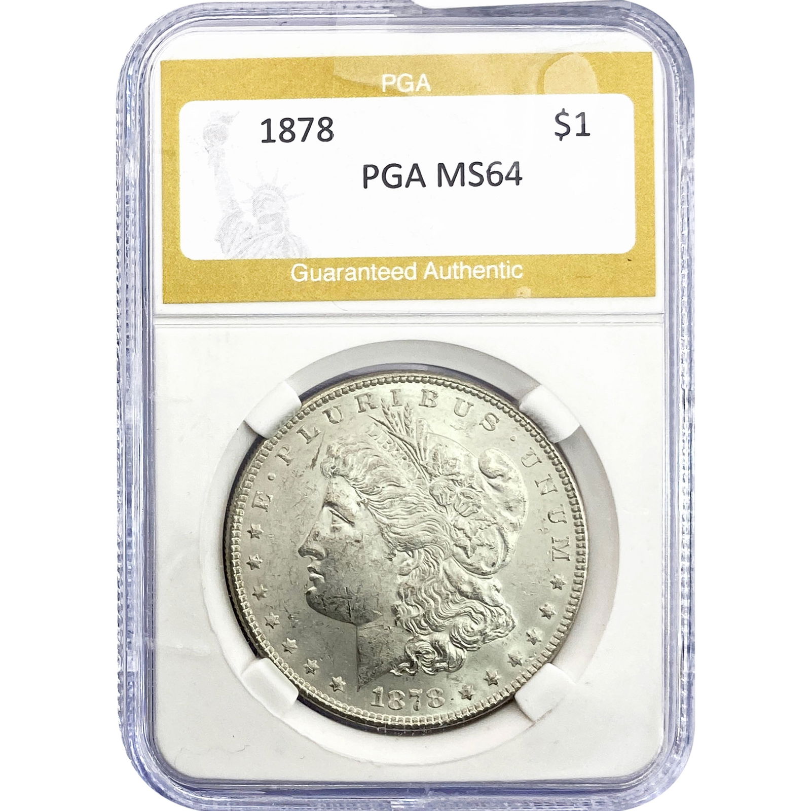 1878 Morgan Silver Dollar PGA MS64: 1878 Morgan Silver Dollar PGA MS64