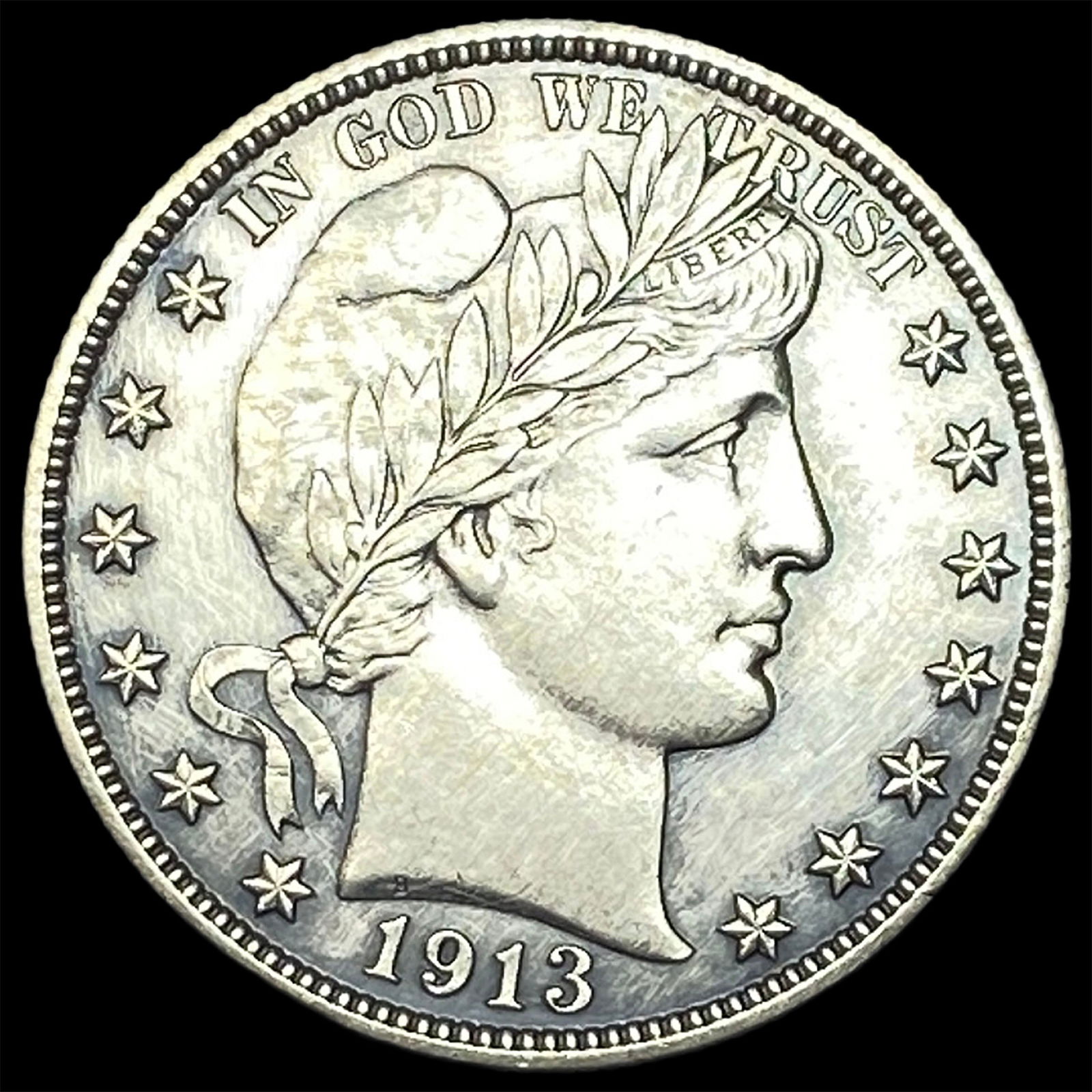 1913 Silver Half Dollar Barber CHOICE AU (1 of 2)