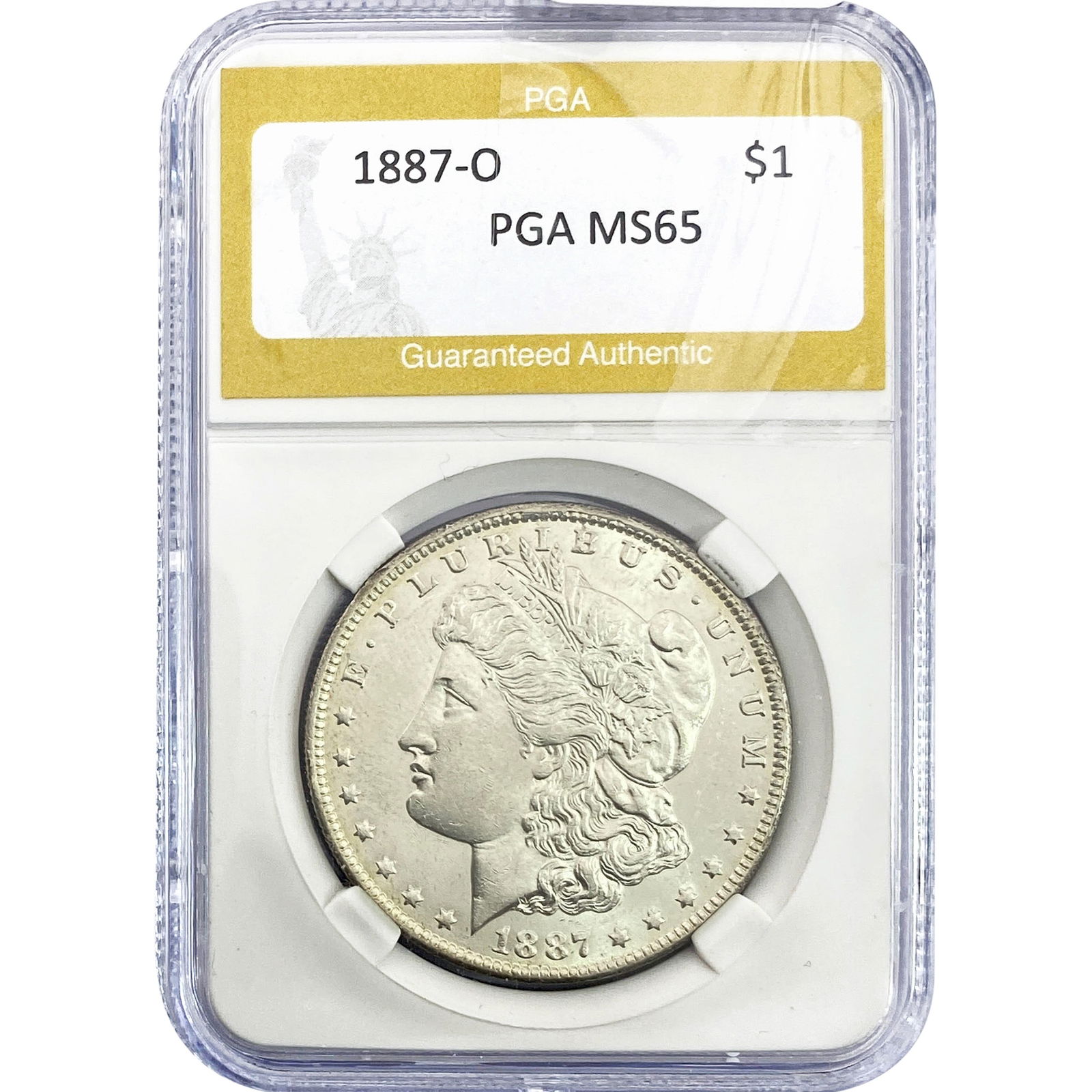 1887-O Morgan Silver Dollar PGA MS65: 1887-O Morgan Silver Dollar PGA MS65