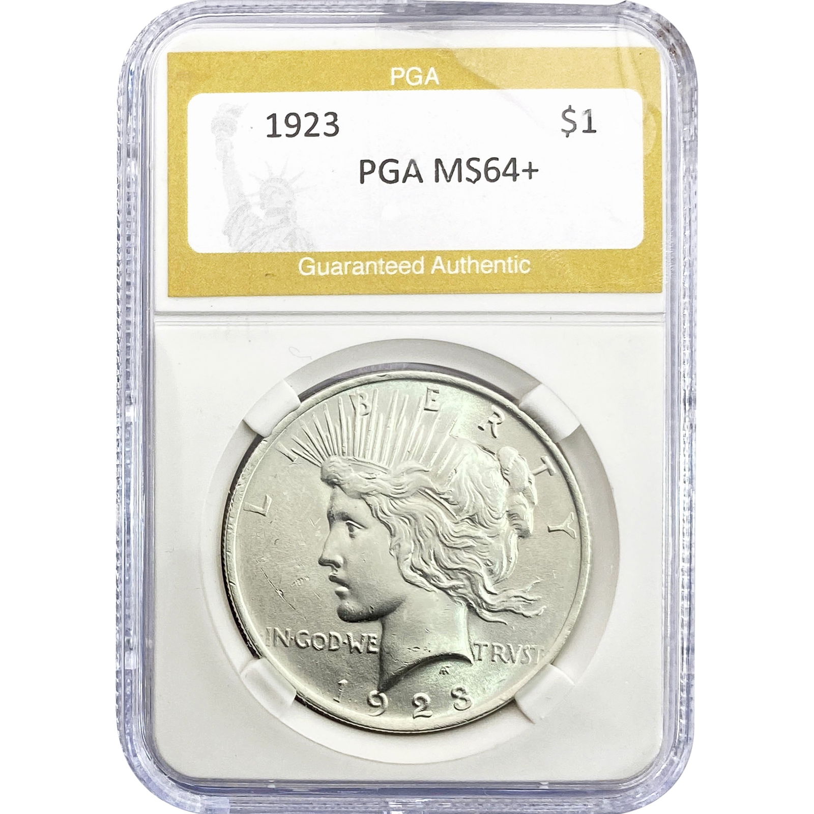 1923 Silver Peace Dollar PGA MS64+: 1923 Silver Peace Dollar PGA MS64+