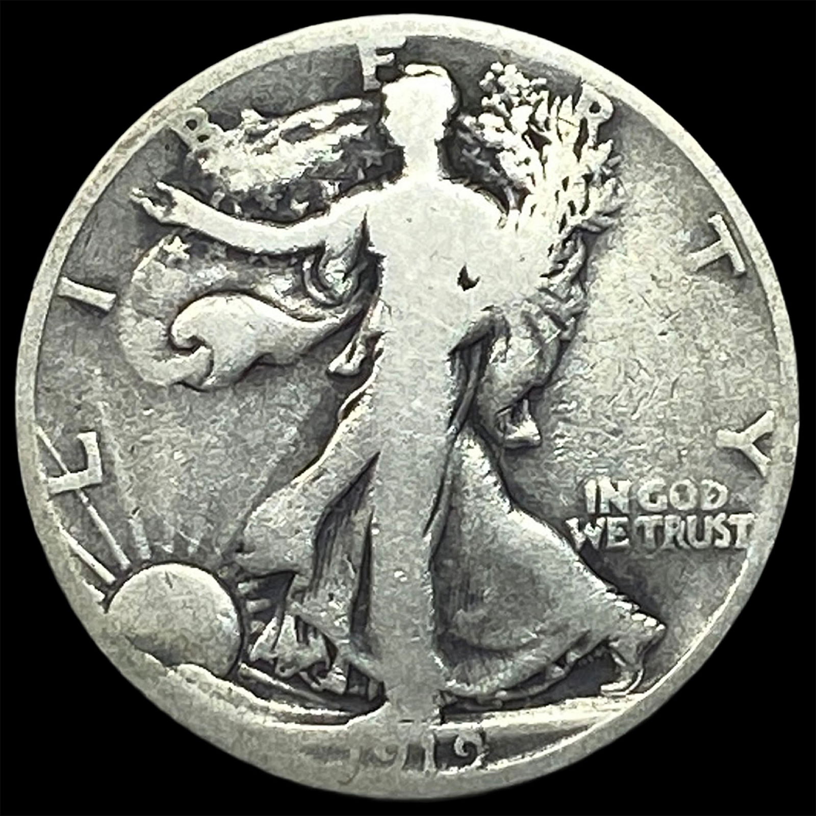 1919-S Silver Walking Liberty Half Dollar NICELY CIRCULATED: 1919-S Silver Walking Liberty Half Dollar NICELY CIRCULATED