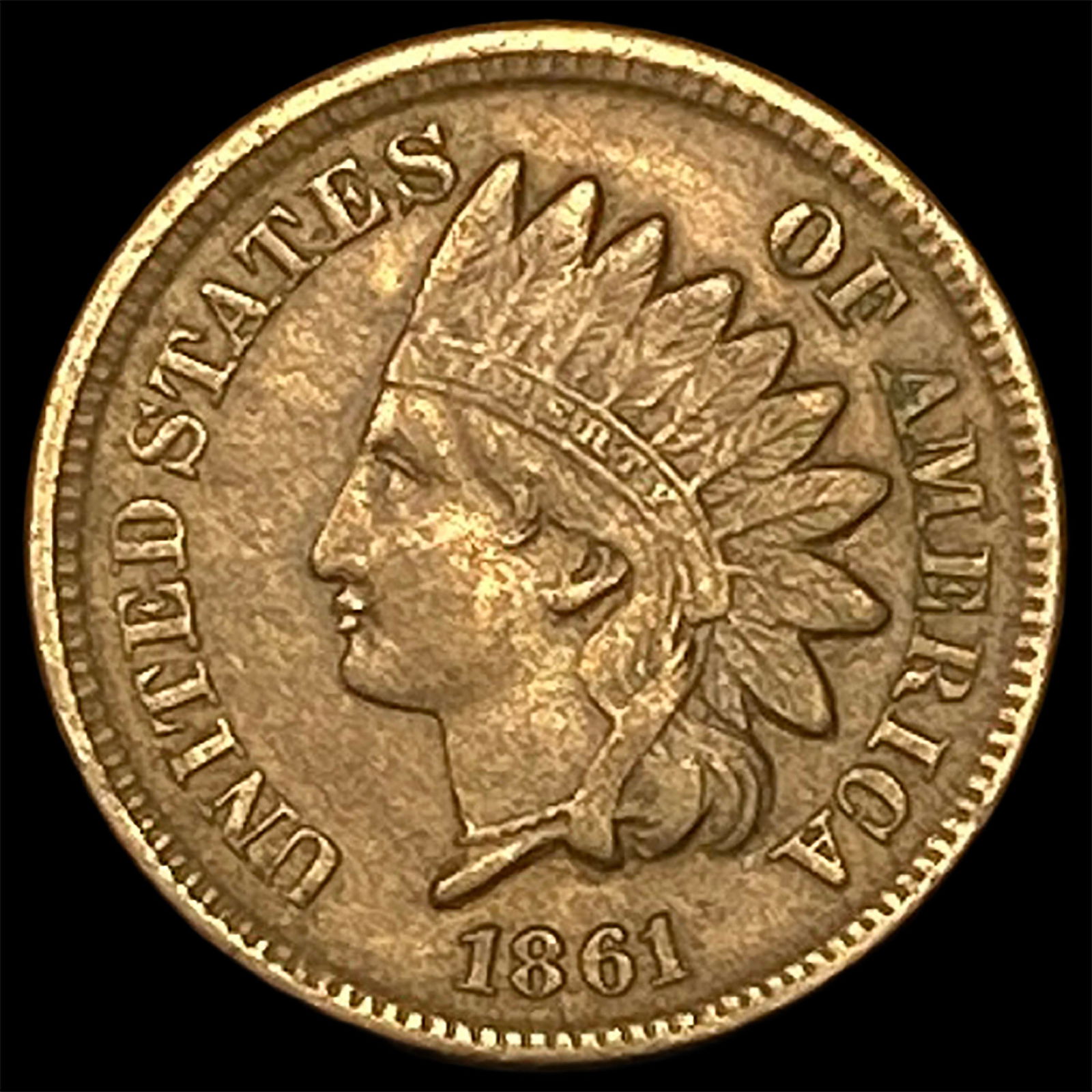 1861 Indian Head Cent NEARLY UNCIRCULATED (1 of 2)