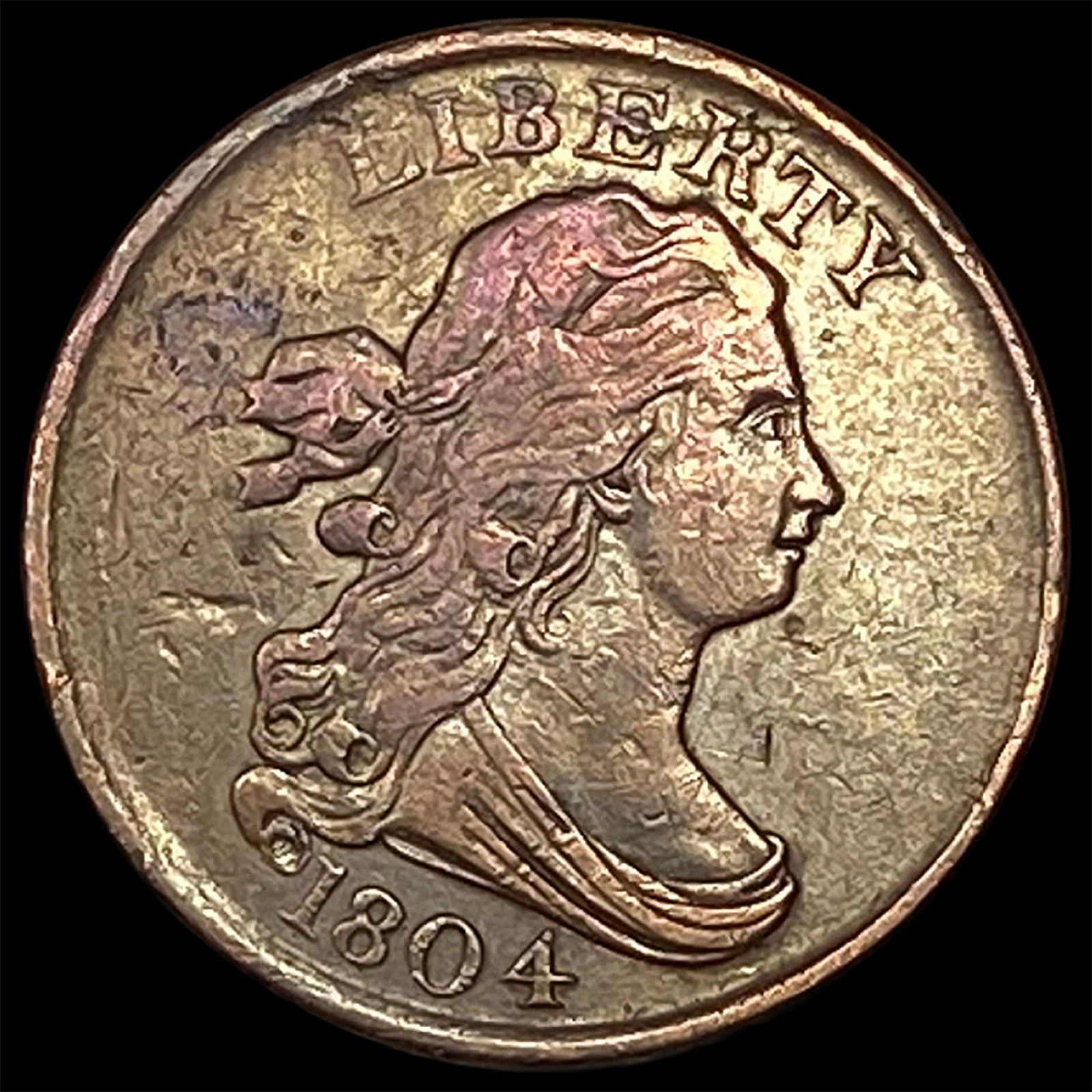 1804 Copper Half Cent Draped Bust ABOUT UNCIRCULATED (1 of 2)