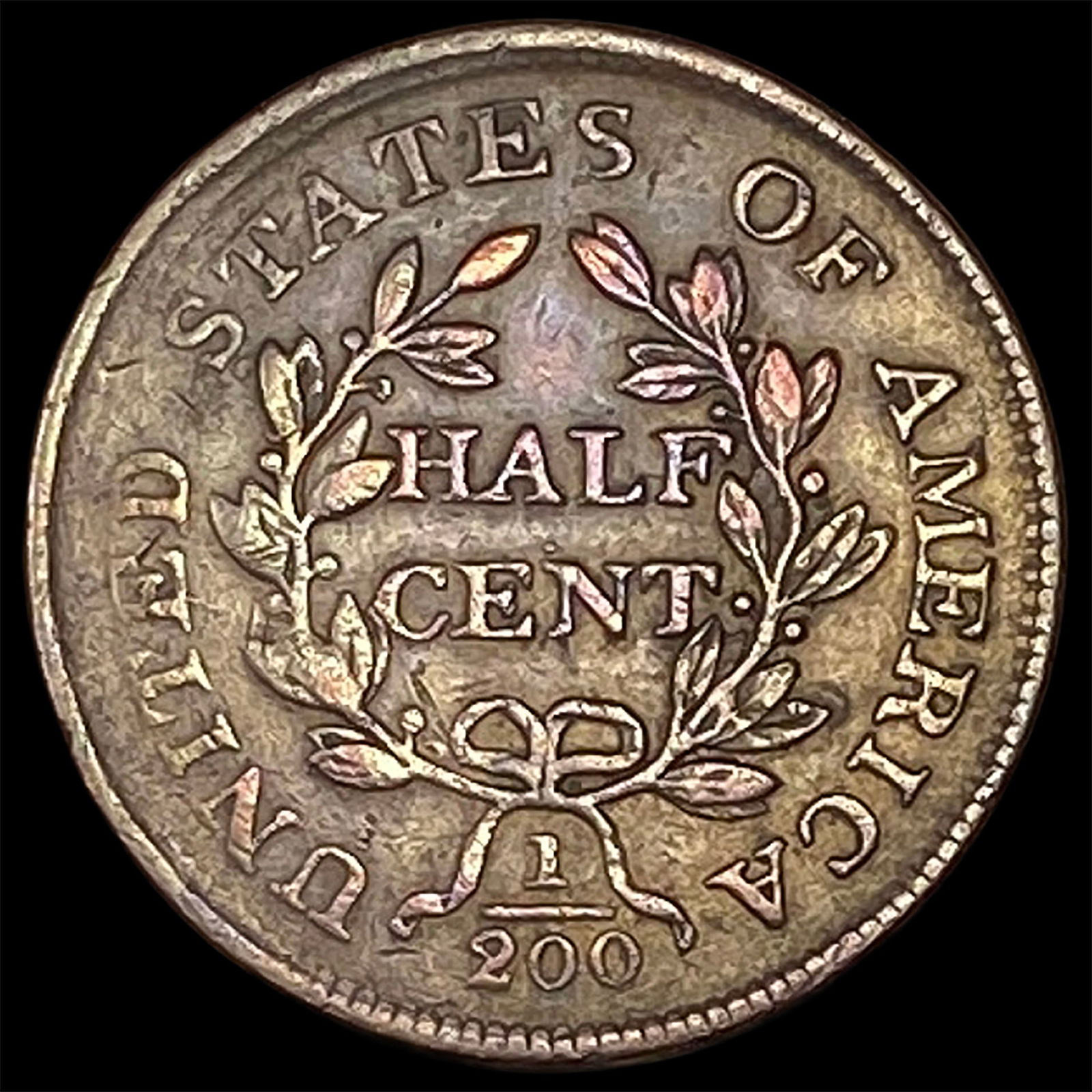 1804 Copper Half Cent Draped Bust ABOUT UNCIRCULATED - 2