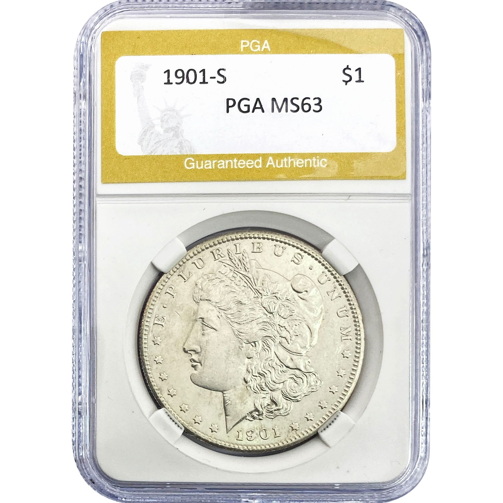 1901-S Morgan Silver Dollar PGA MS63: 1901-S Morgan Silver Dollar PGA MS63