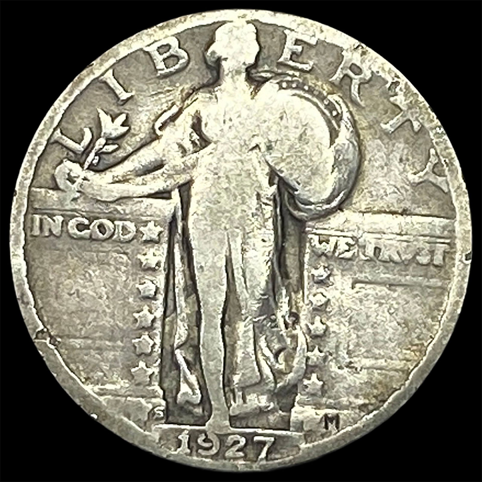 1927-S Silver Standing Liberty Quarter LIGHTLY CIRCULATED: 1927-S Silver Standing Liberty Quarter LIGHTLY CIRCULATED