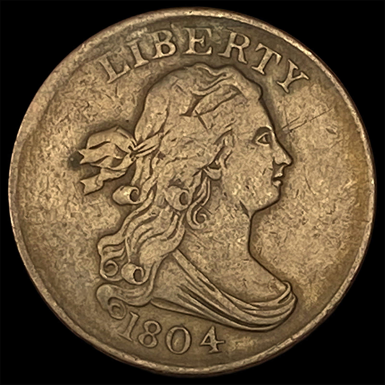 1804 Copper Half Cent LIGHTLY CIRCULATED: 1804 Copper Half Cent LIGHTLY CIRCULATED