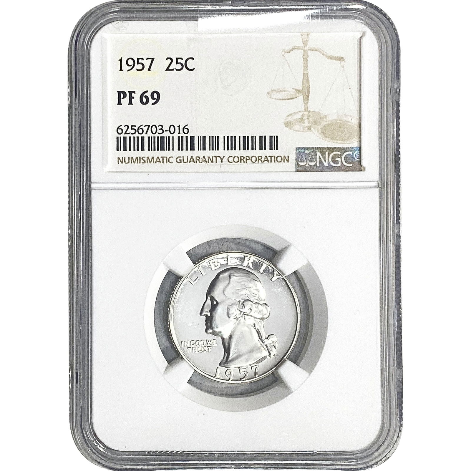 1957 Washington Silver Quarter NGC PF69: 1957 Washington Silver Quarter NGC PF69