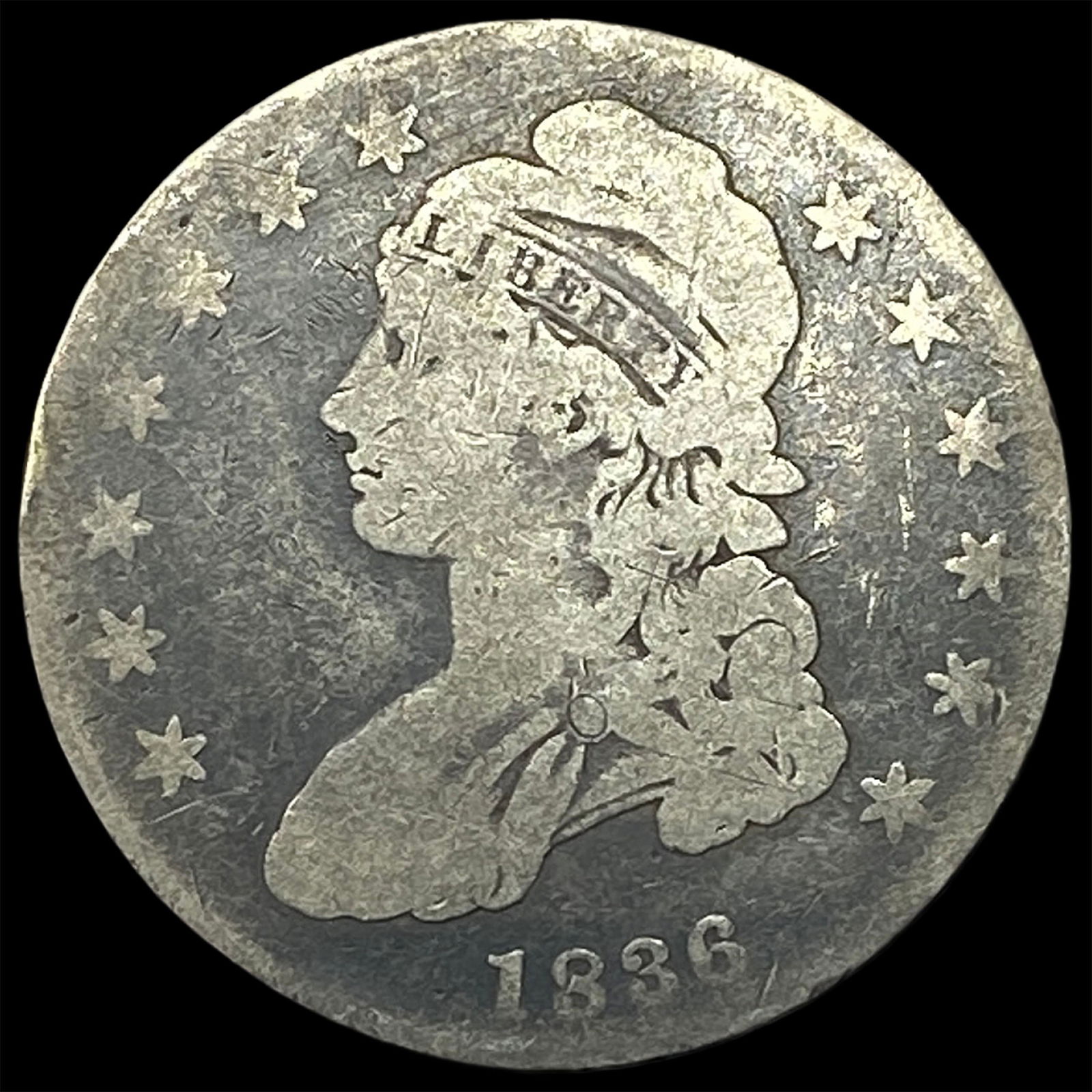 1836 Capped Bust Half Dollar NICELY CIRCULATED (1 of 2)