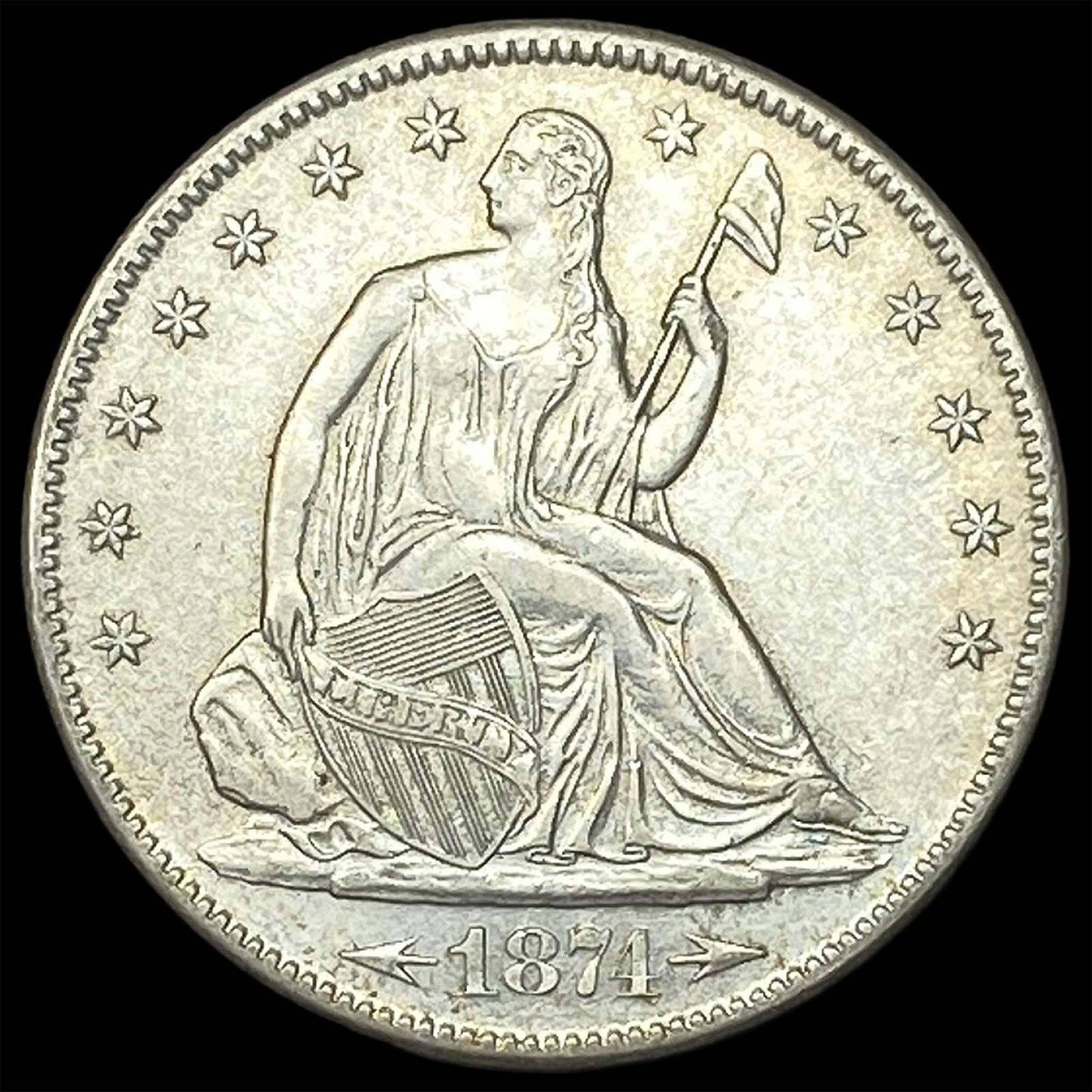 1874-S Silver Half Dollar CHOICE AU (1 of 2)