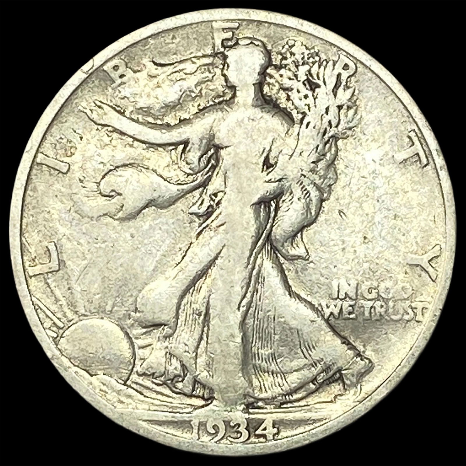 1934-S Silver Walking Liberty Half Dollar NICELY CIRCULATED (1 of 2)