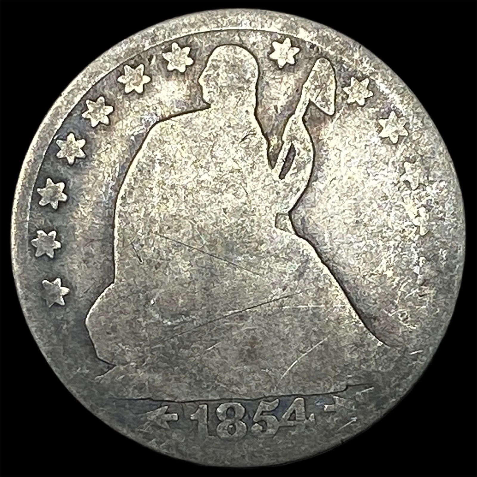 1854-O Silver Seated Liberty Half Dollar NICELY CIRCULATED: 1854-O Silver Seated Liberty Half Dollar NICELY CIRCULATED