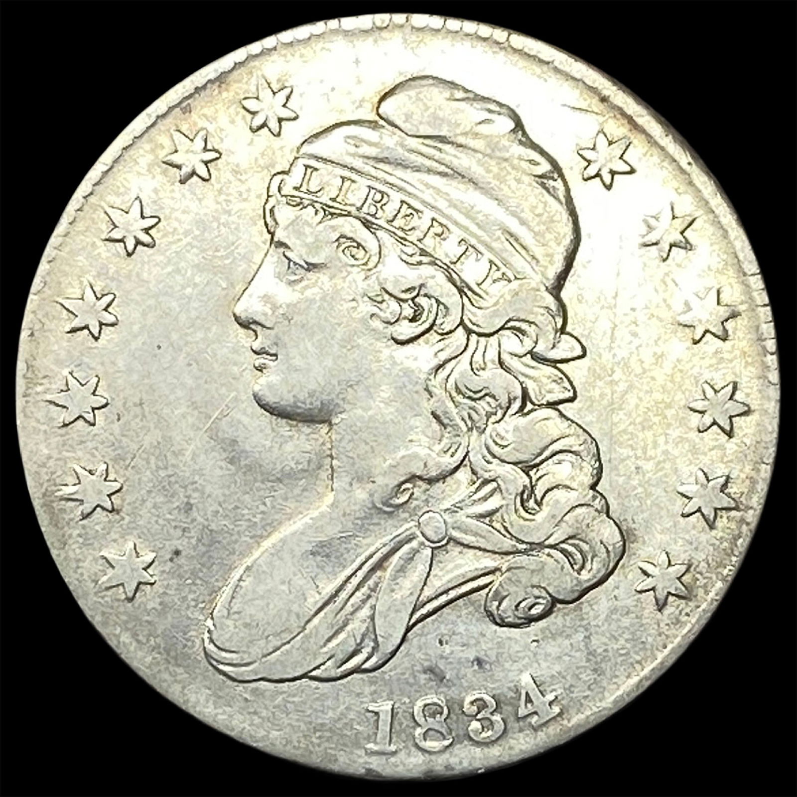 1834 Capped Bust Silver Half Dollar LIGHTLY CIRCULATED (1 of 2)