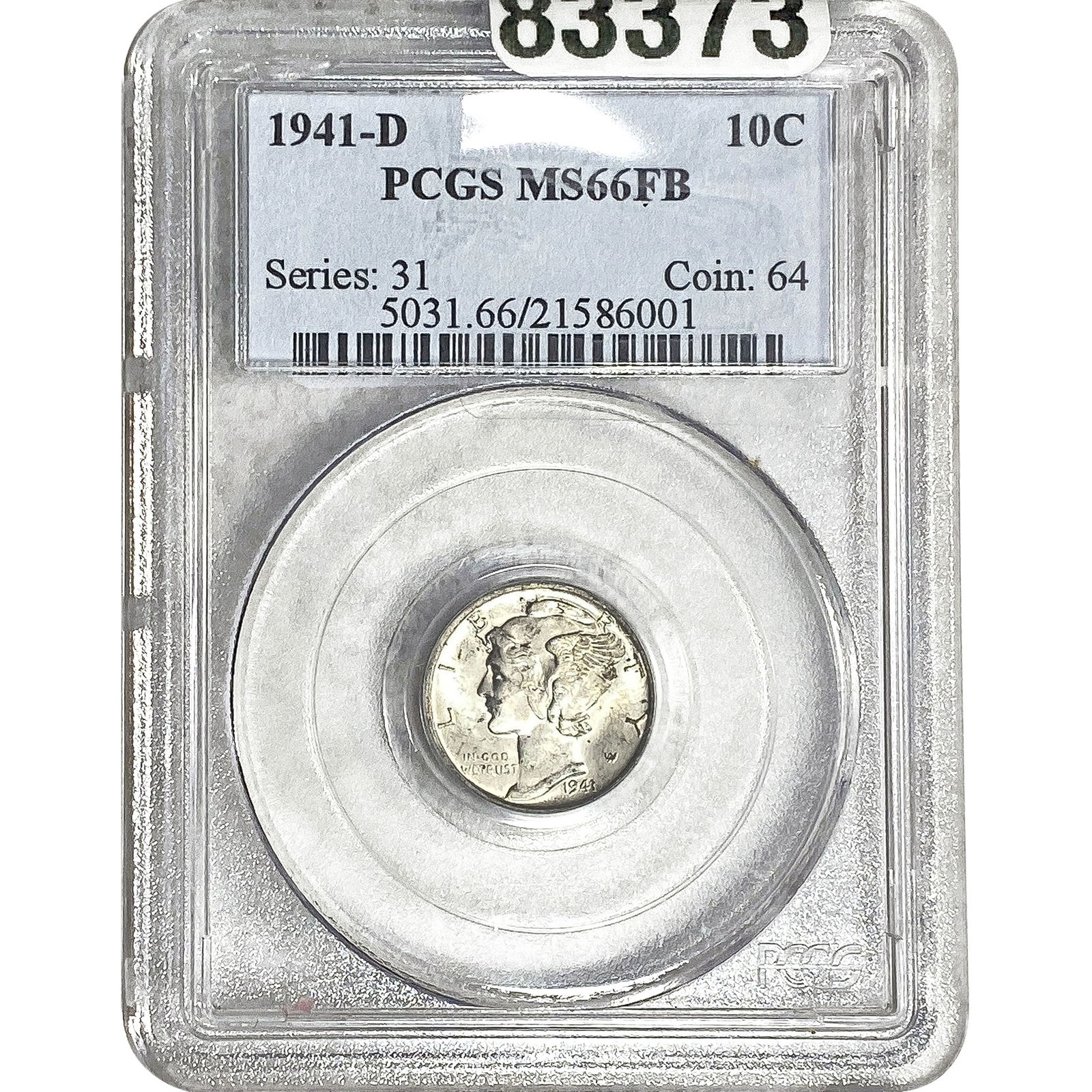 1941-D Mercury Silver Dime PCGS MS66 FSB (1 of 2)