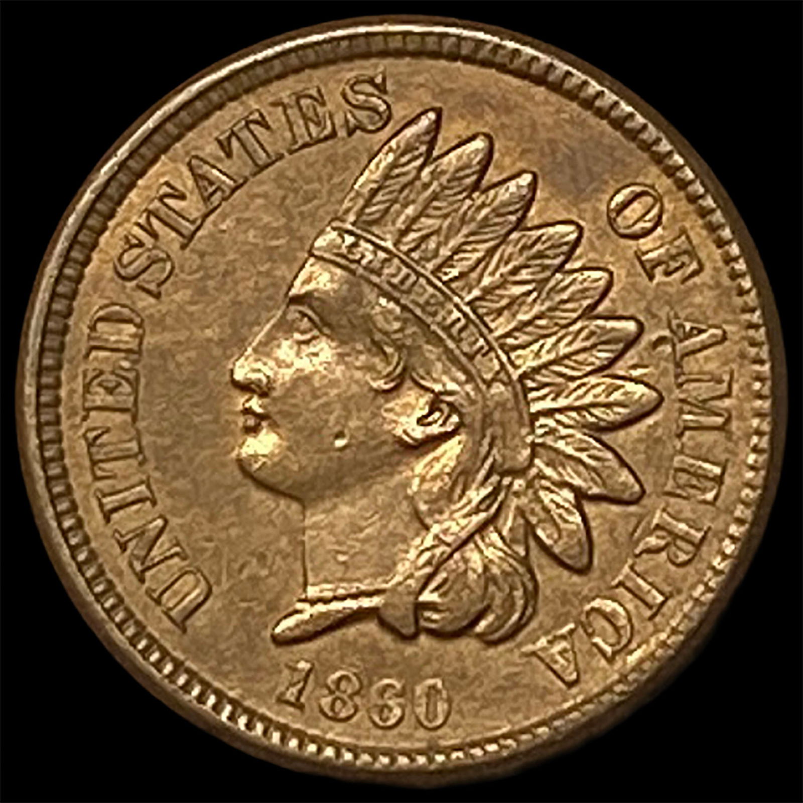1860 Copper-Nickel Indian Head Cent CLOSELY UNCIRCULATED (1 of 2)