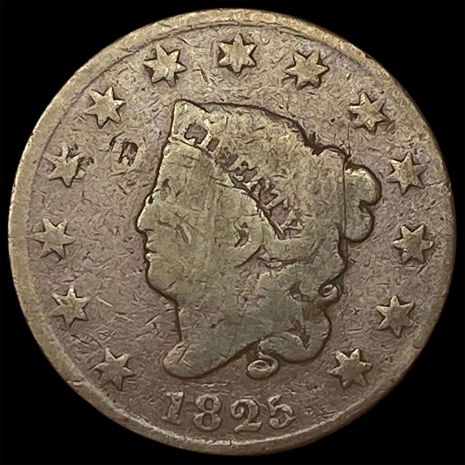 1825 Coronet Head Large Cent NICELY CIRCULATED (1 of 2)