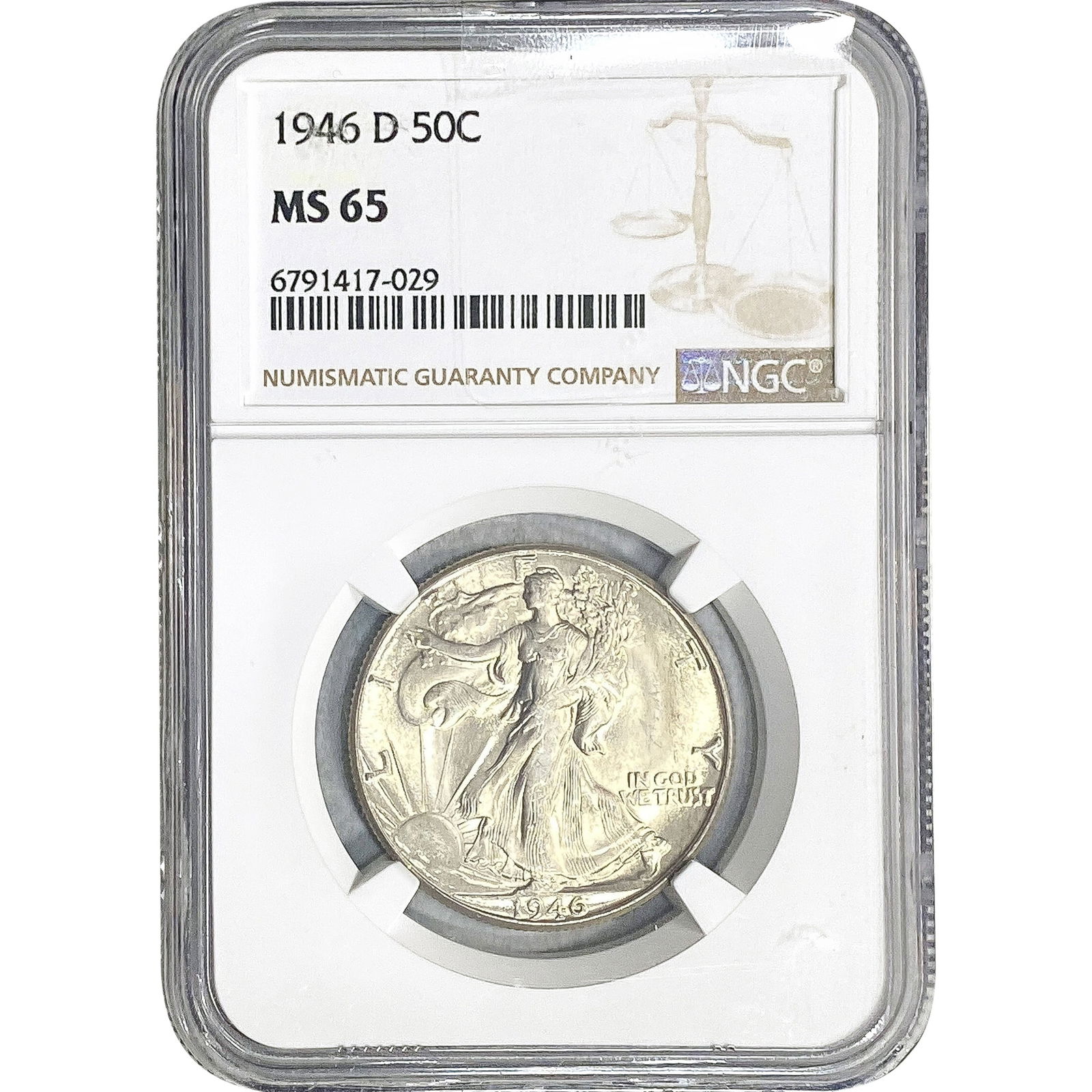 1946-D Walking Liberty Half Dollar NGC MS65 (1 of 2)