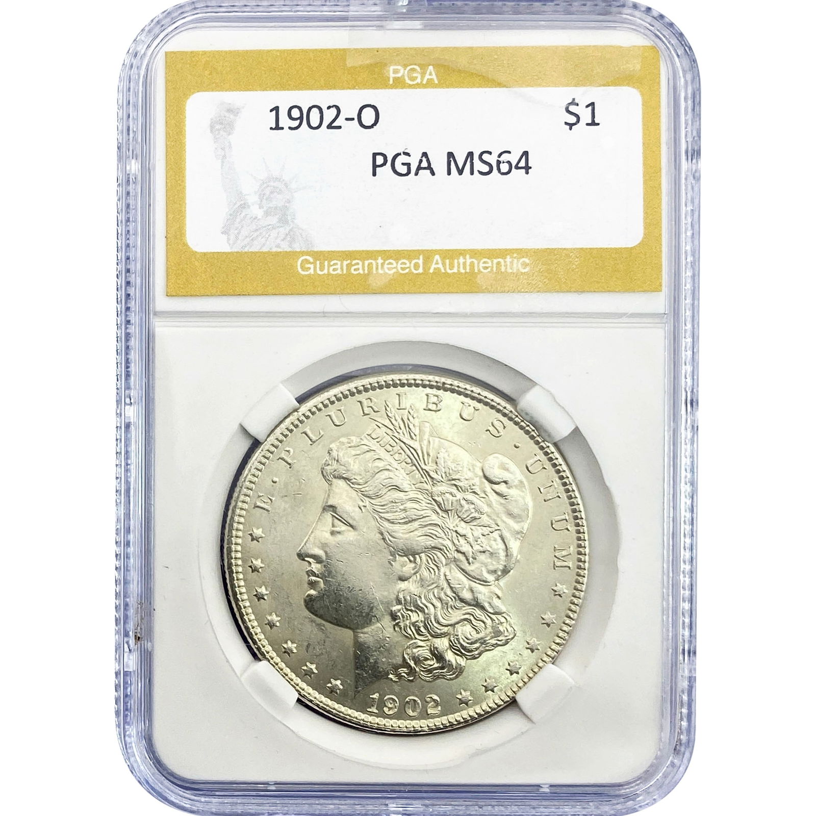 1902-O Morgan Silver Dollar PGA MS64: 1902-O Morgan Silver Dollar PGA MS64