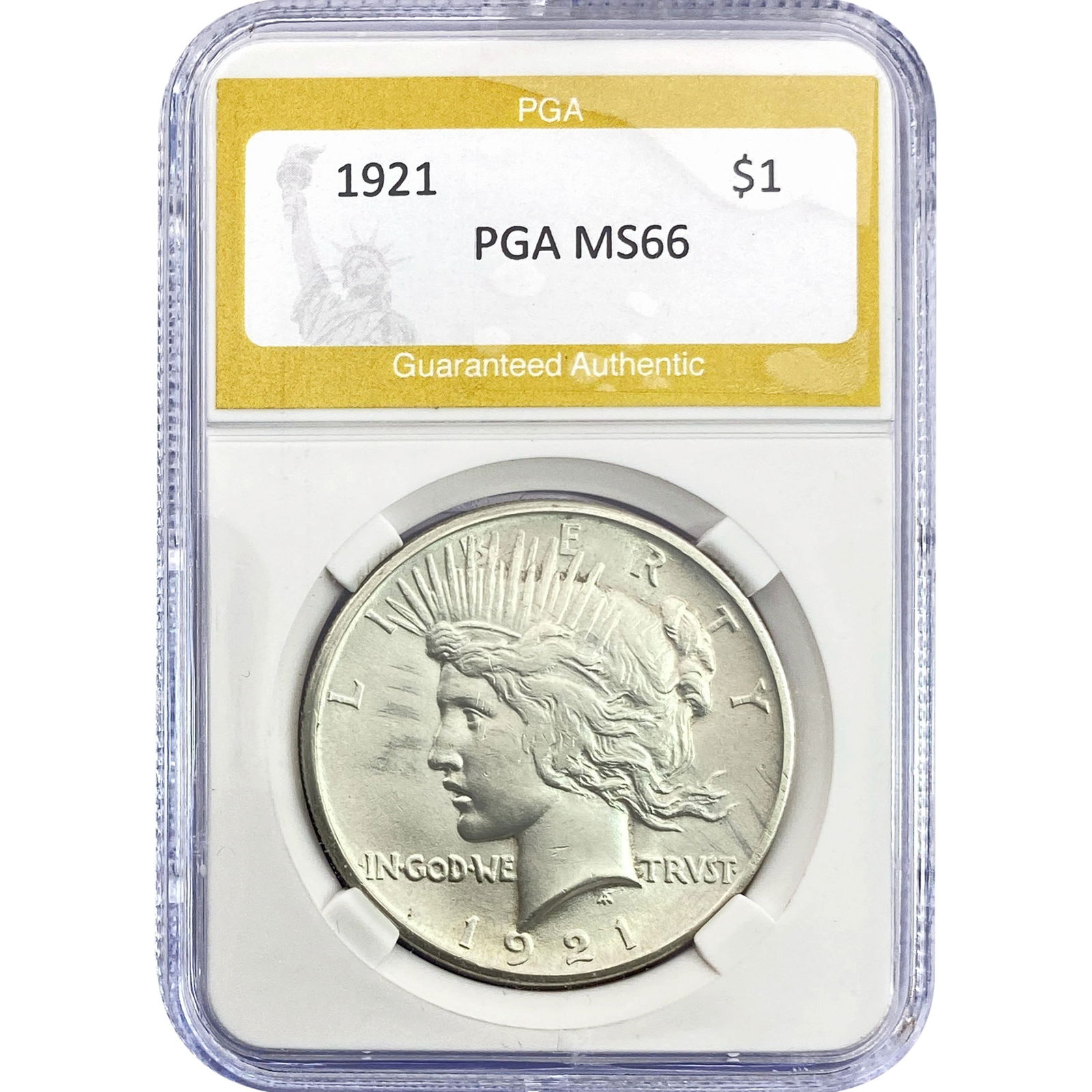 1921 Silver Peace Dollar PGA MS66 (1 of 2)