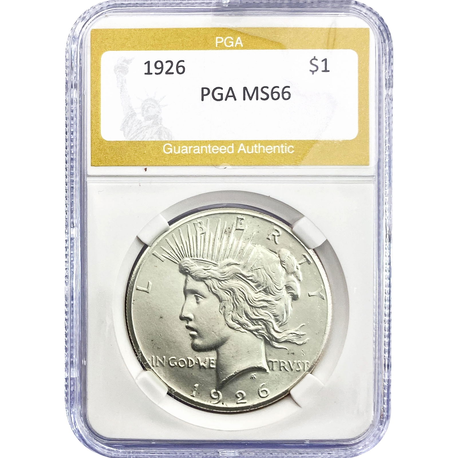 1926 Silver Peace Dollar PGA MS66: 1926 Silver Peace Dollar PGA MS66